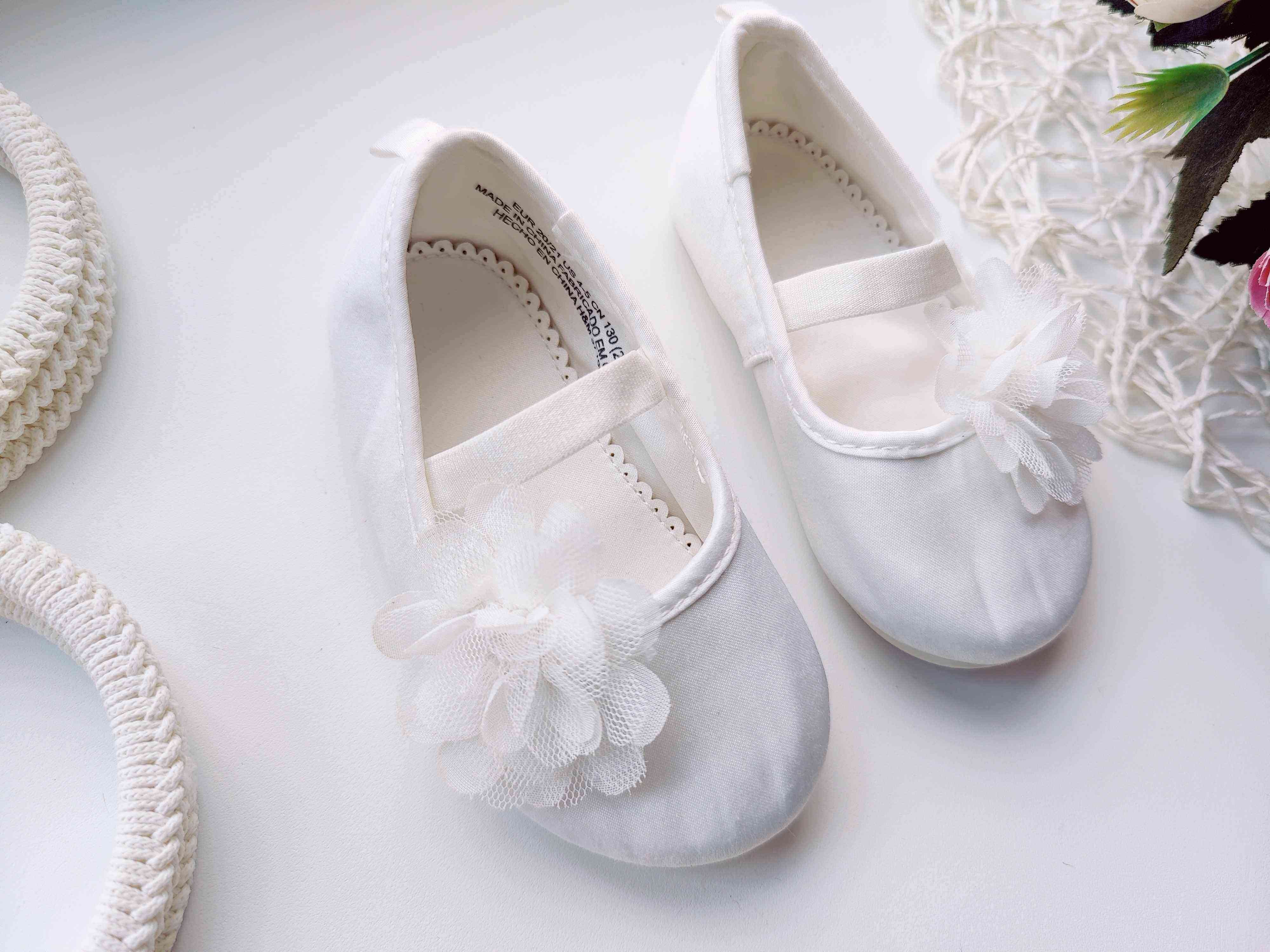 20-21 (13 см) Нарядные белые балетки