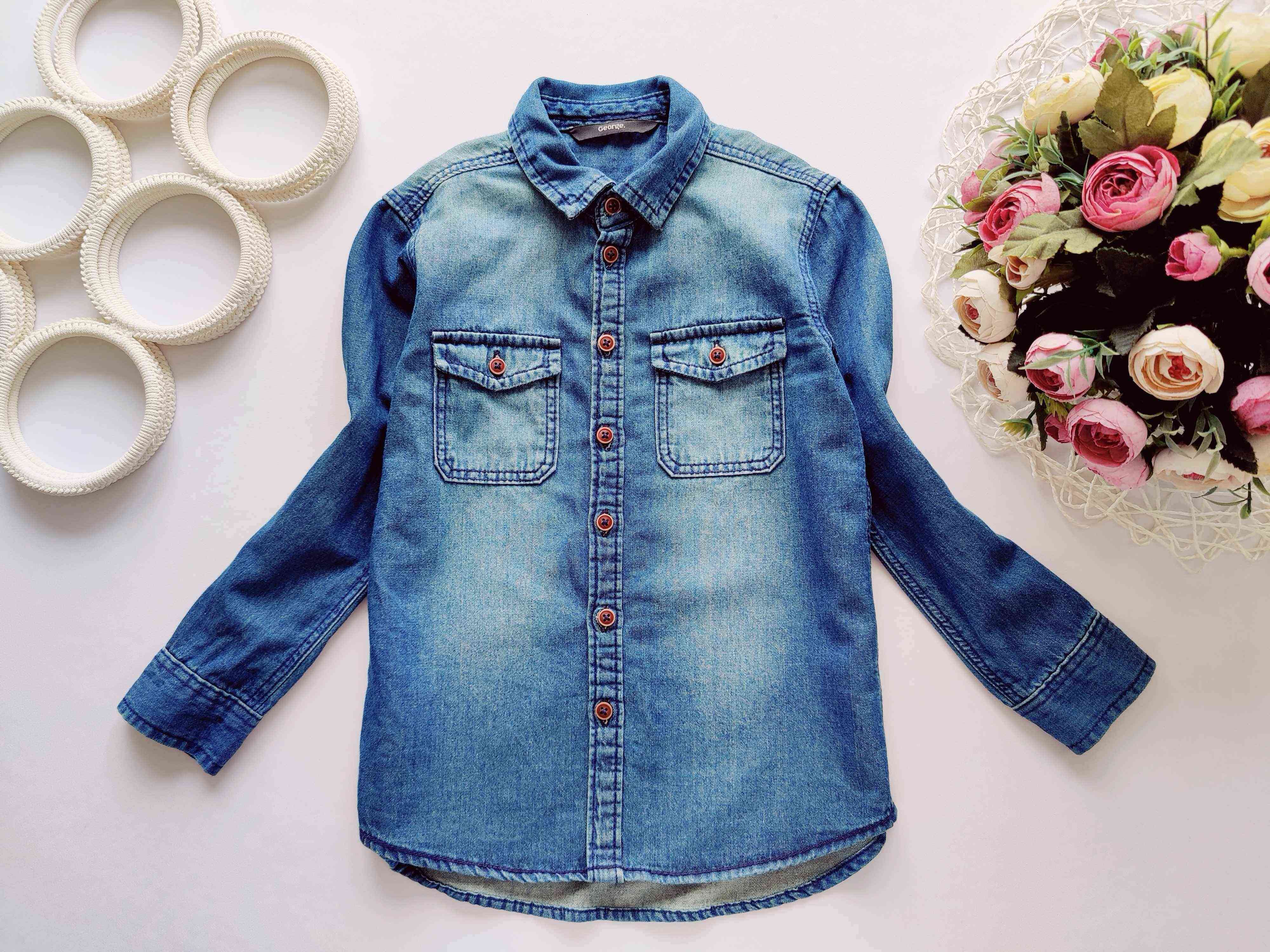 4,5 років, зріст 104,110 Джинсова дитяча сорочка