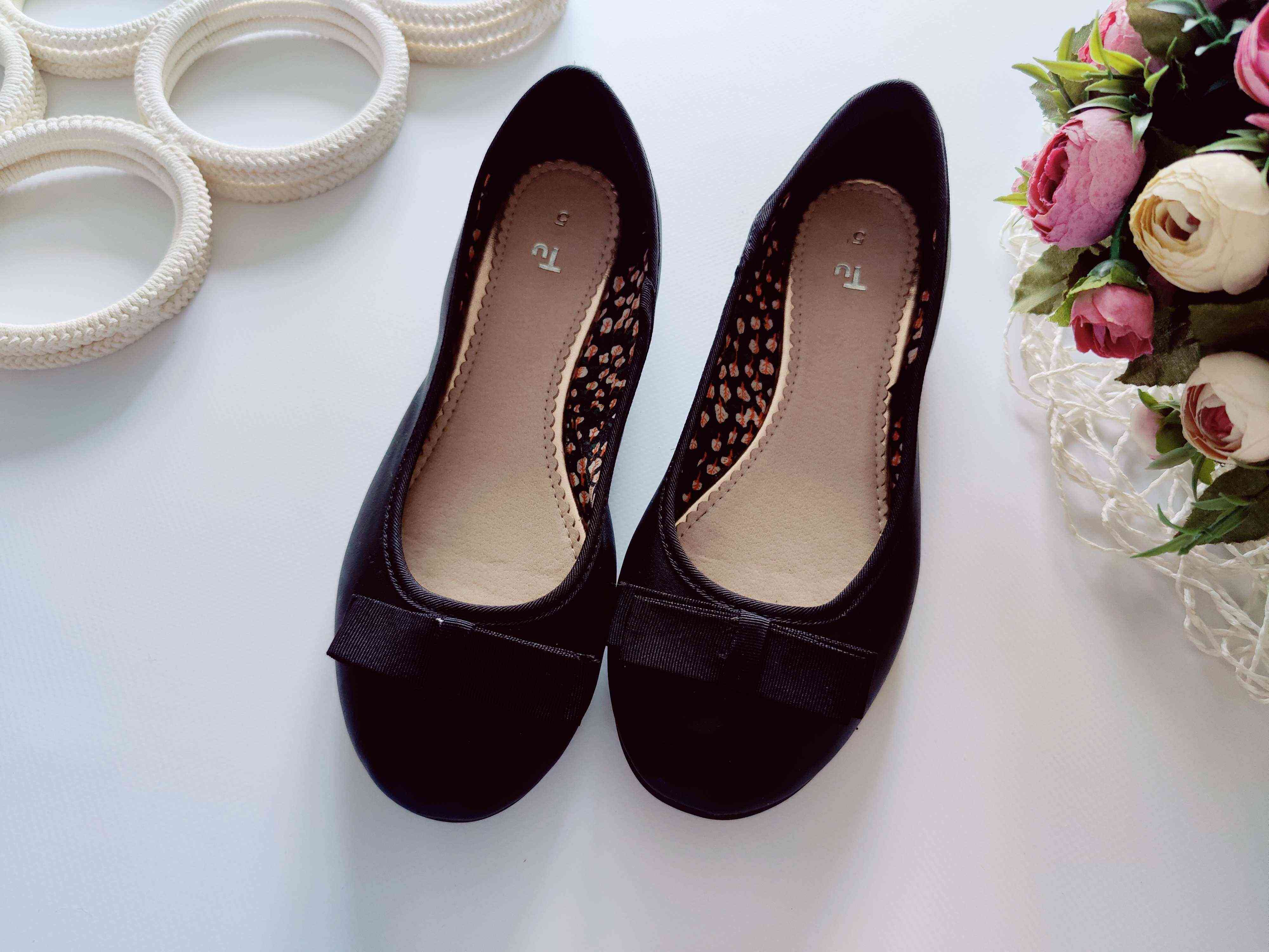 37-38 (24 см) Чорні туфлі-балетки
