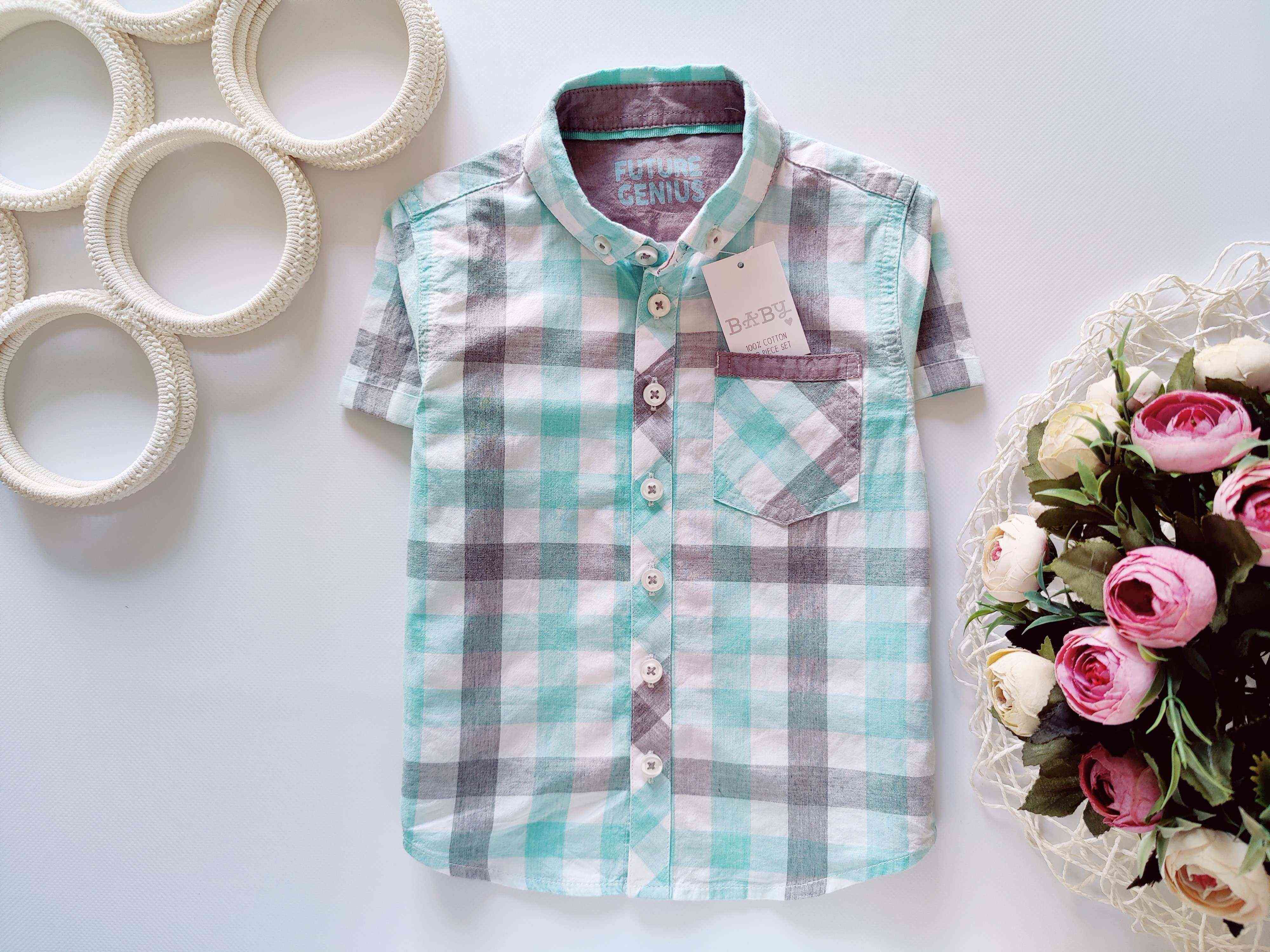 18,24 міс, зріст 92 Нова дитяча сорочка в клітку