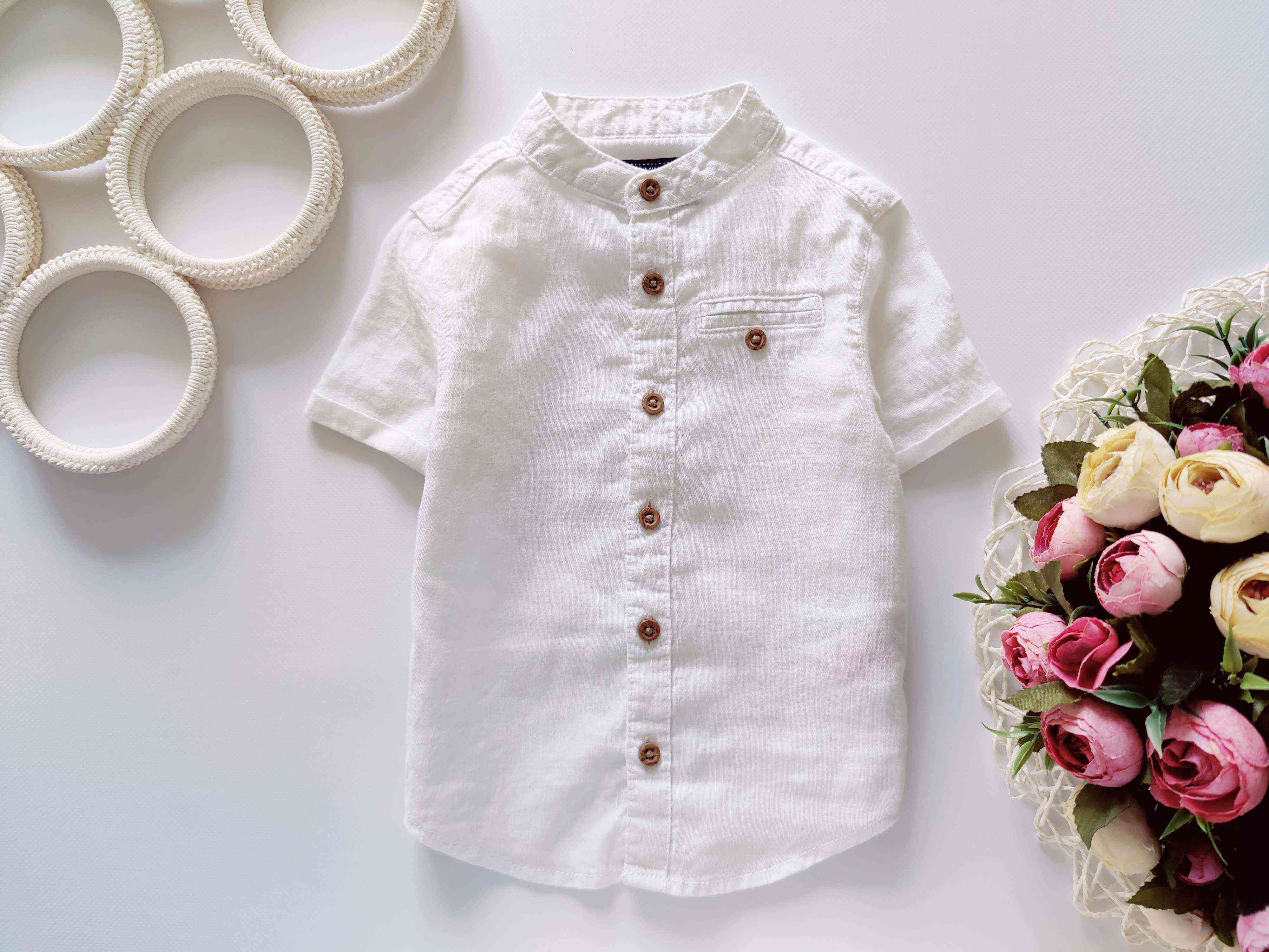 12,18 міс, зріст 86 Біла лляна сорочка