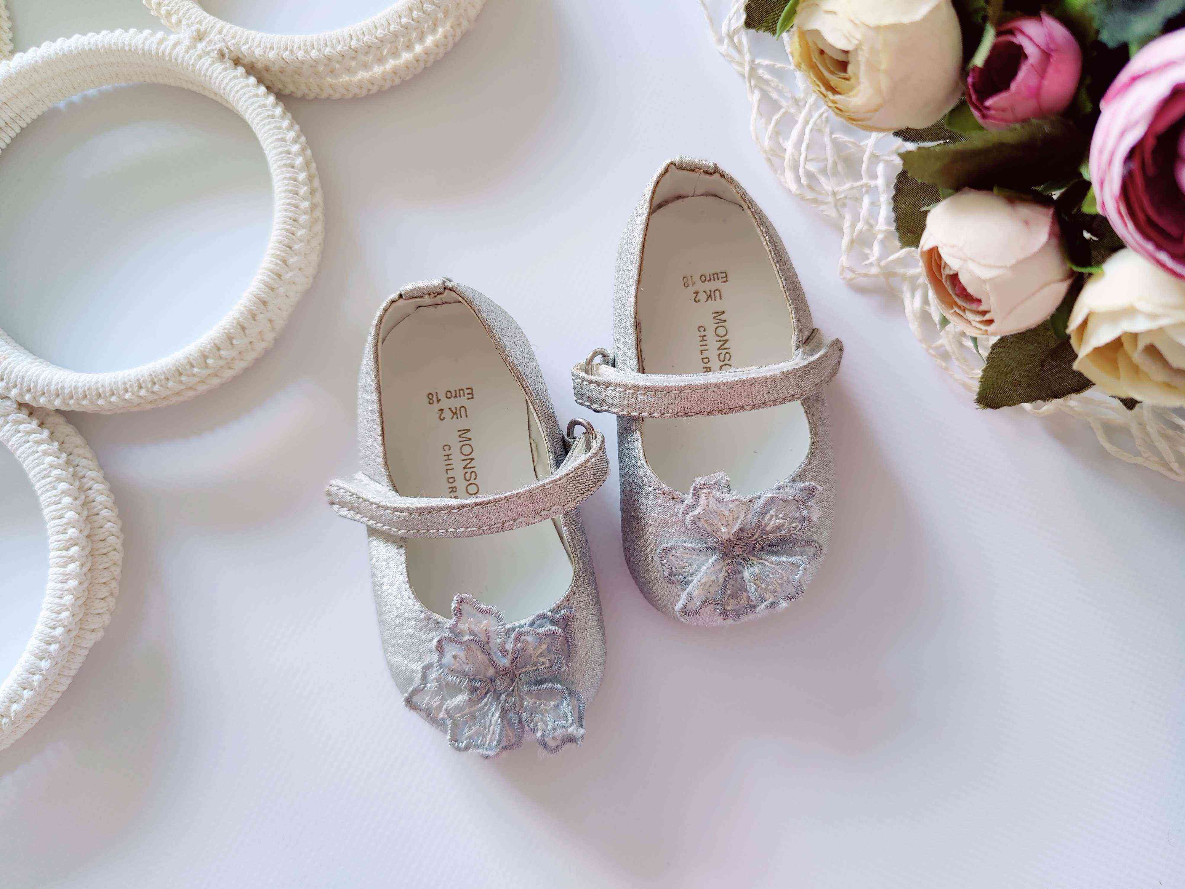 18 (11 см) Сріблясті туфлі на хрестини