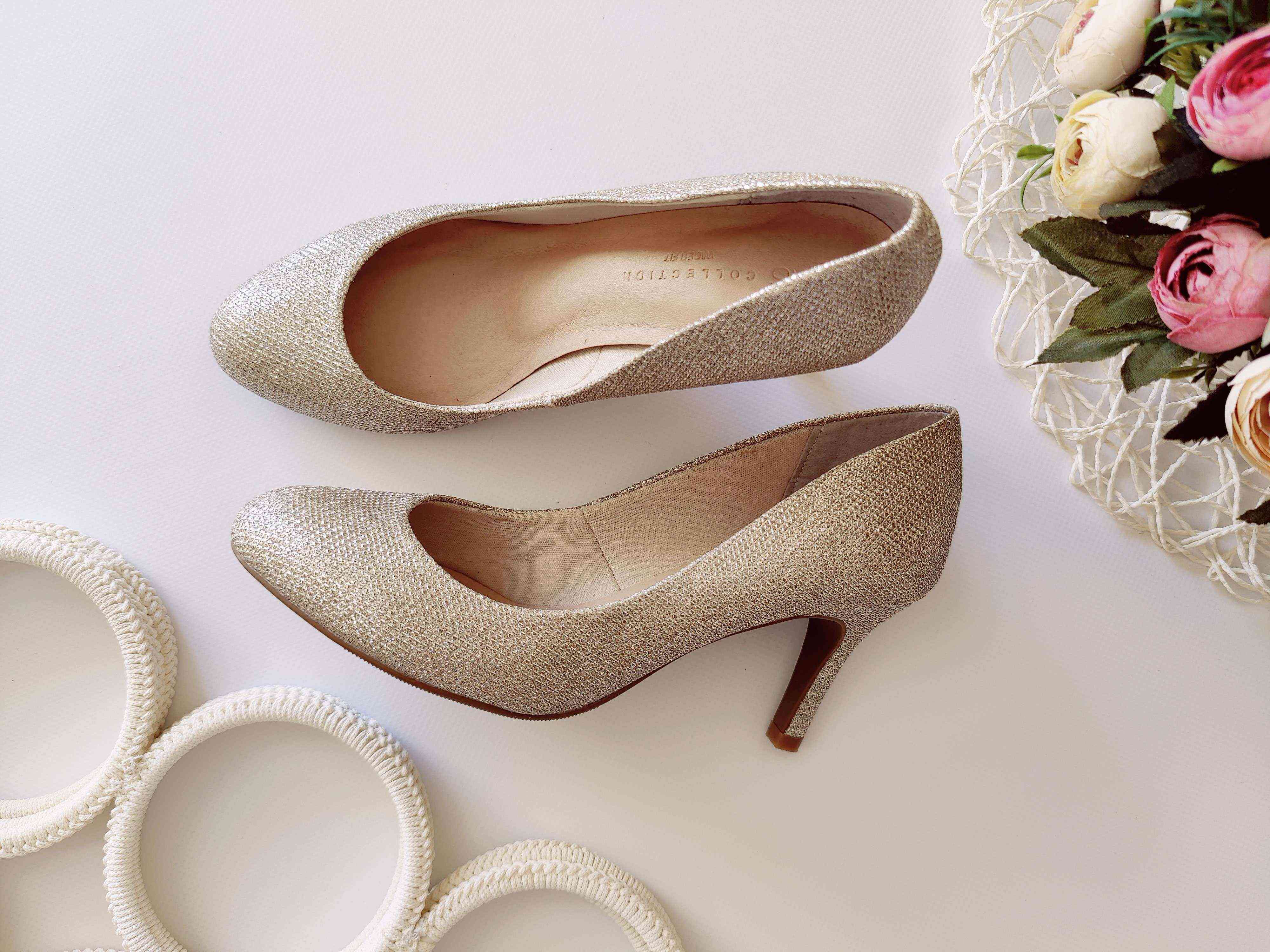 36 (23,5 см) Нові золотисті туфлі