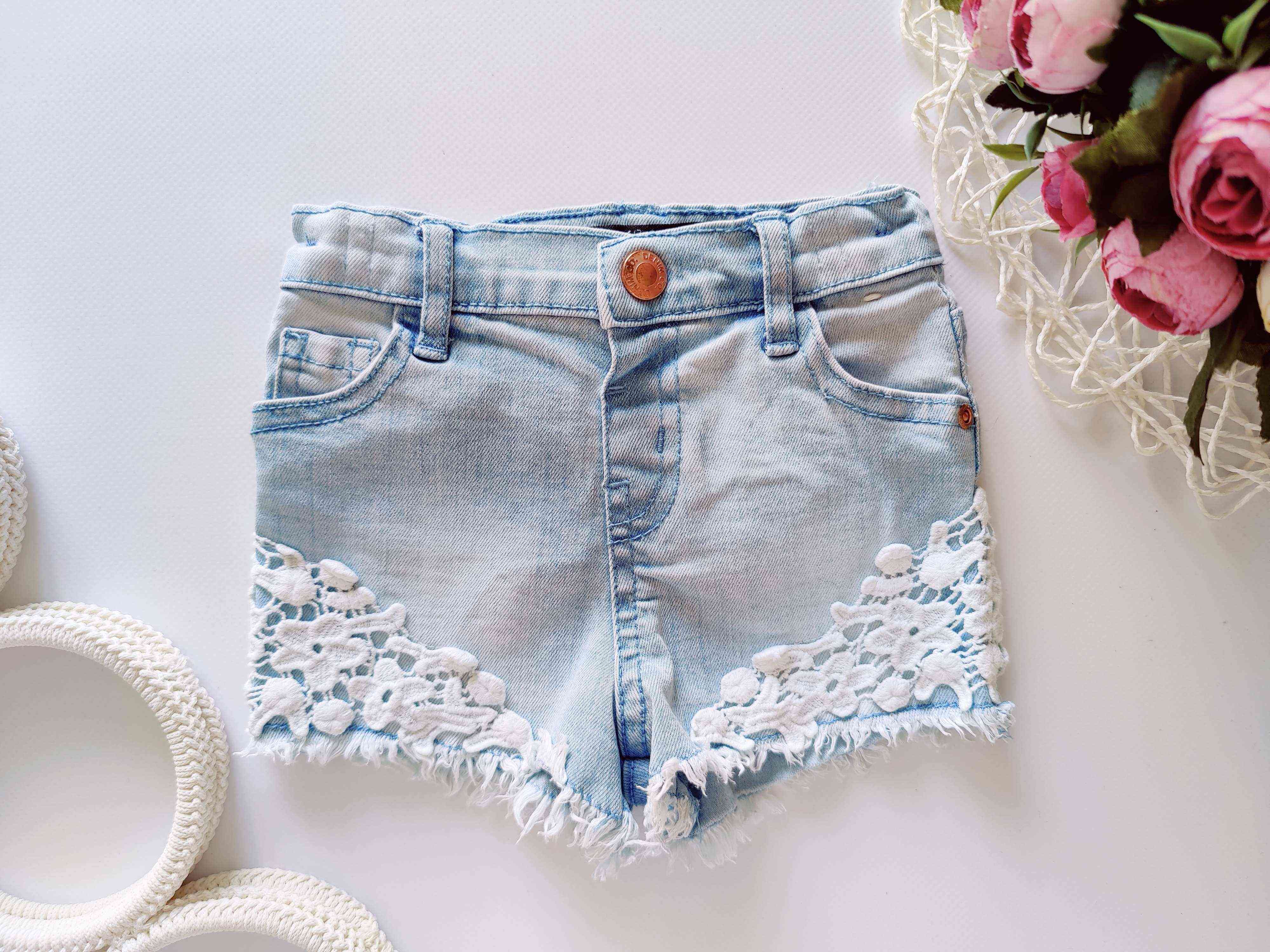 9,12 міс, зріст 80 Блакитні джинсові шорти для дівчинки
