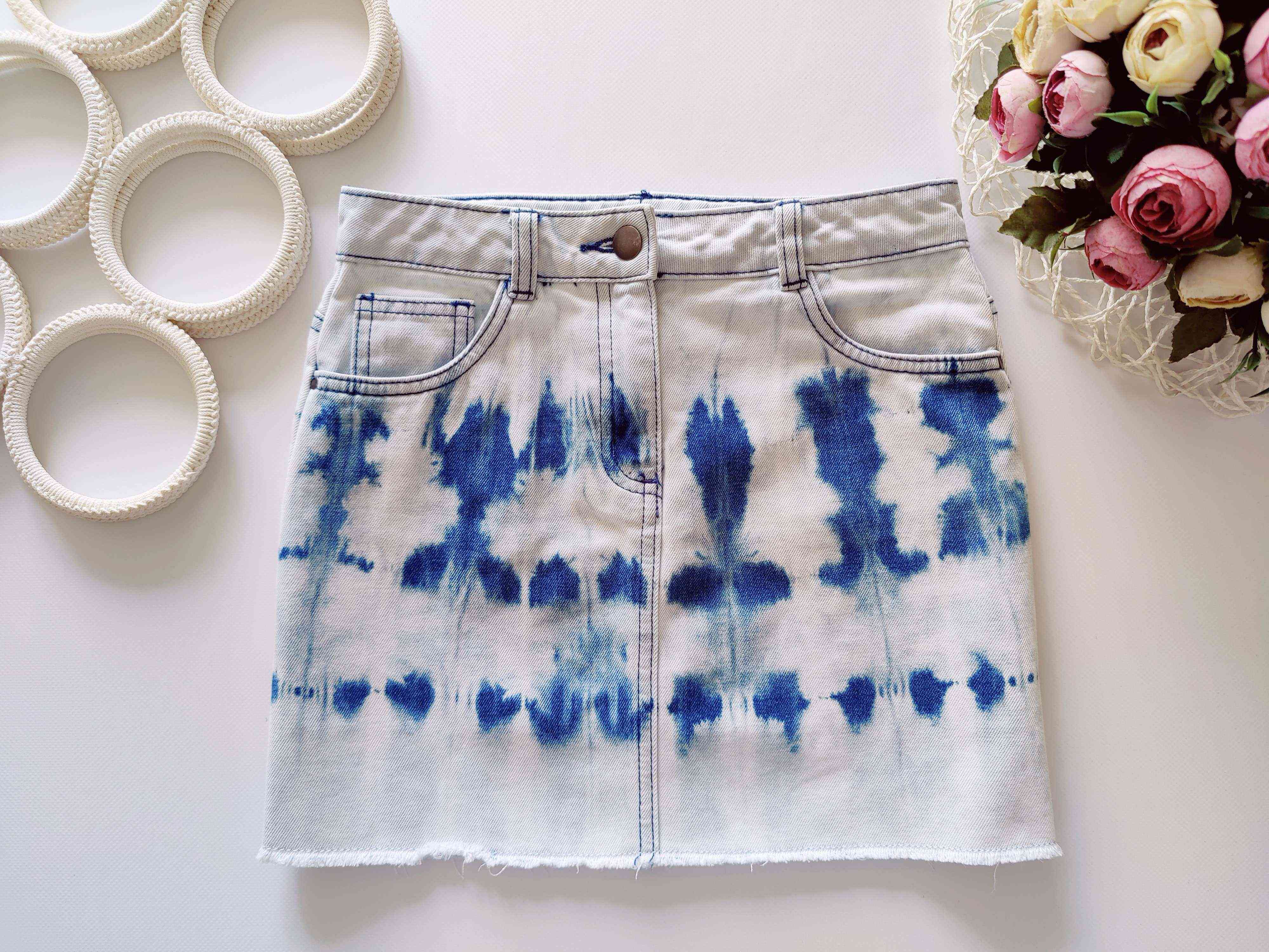 9,10 лет, рост 134,140 Джинсовая детская юбка