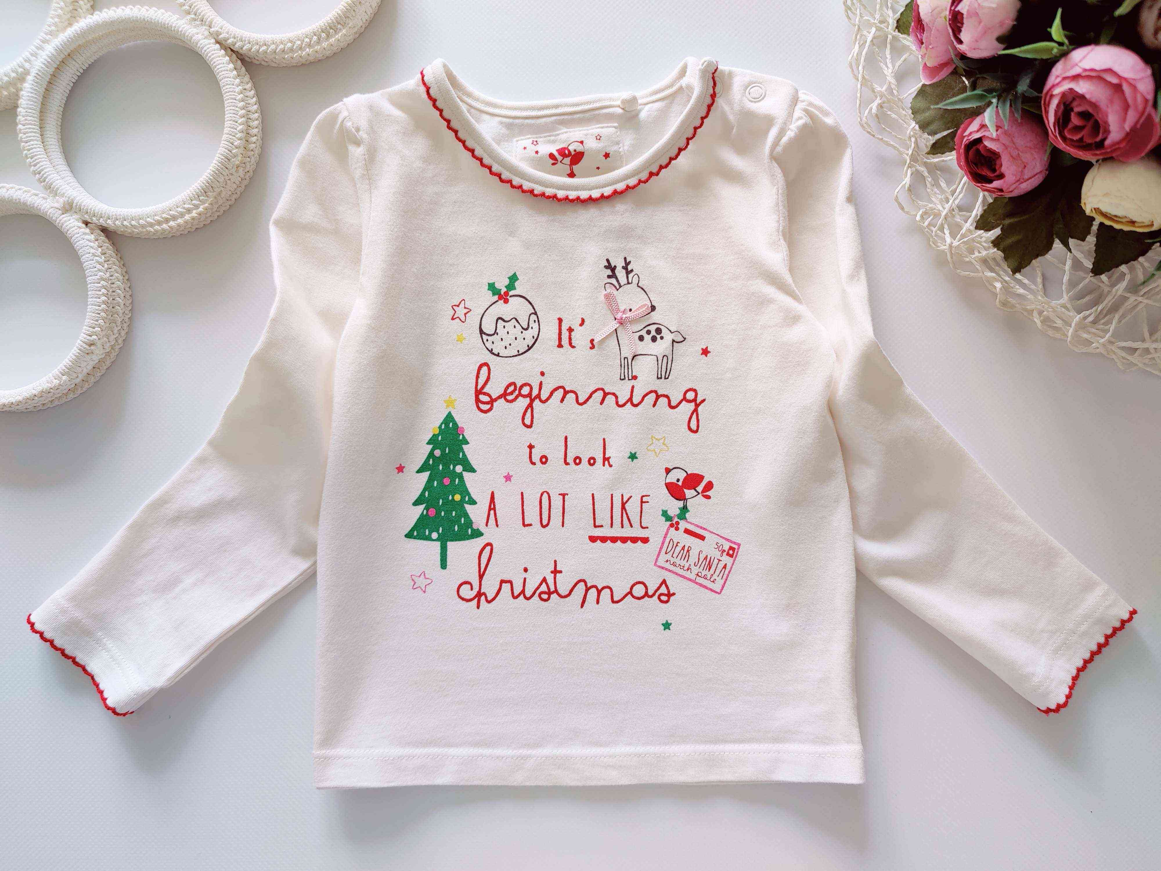 12,18 міс, зріст 80,86 Новий новорічний лонгслів