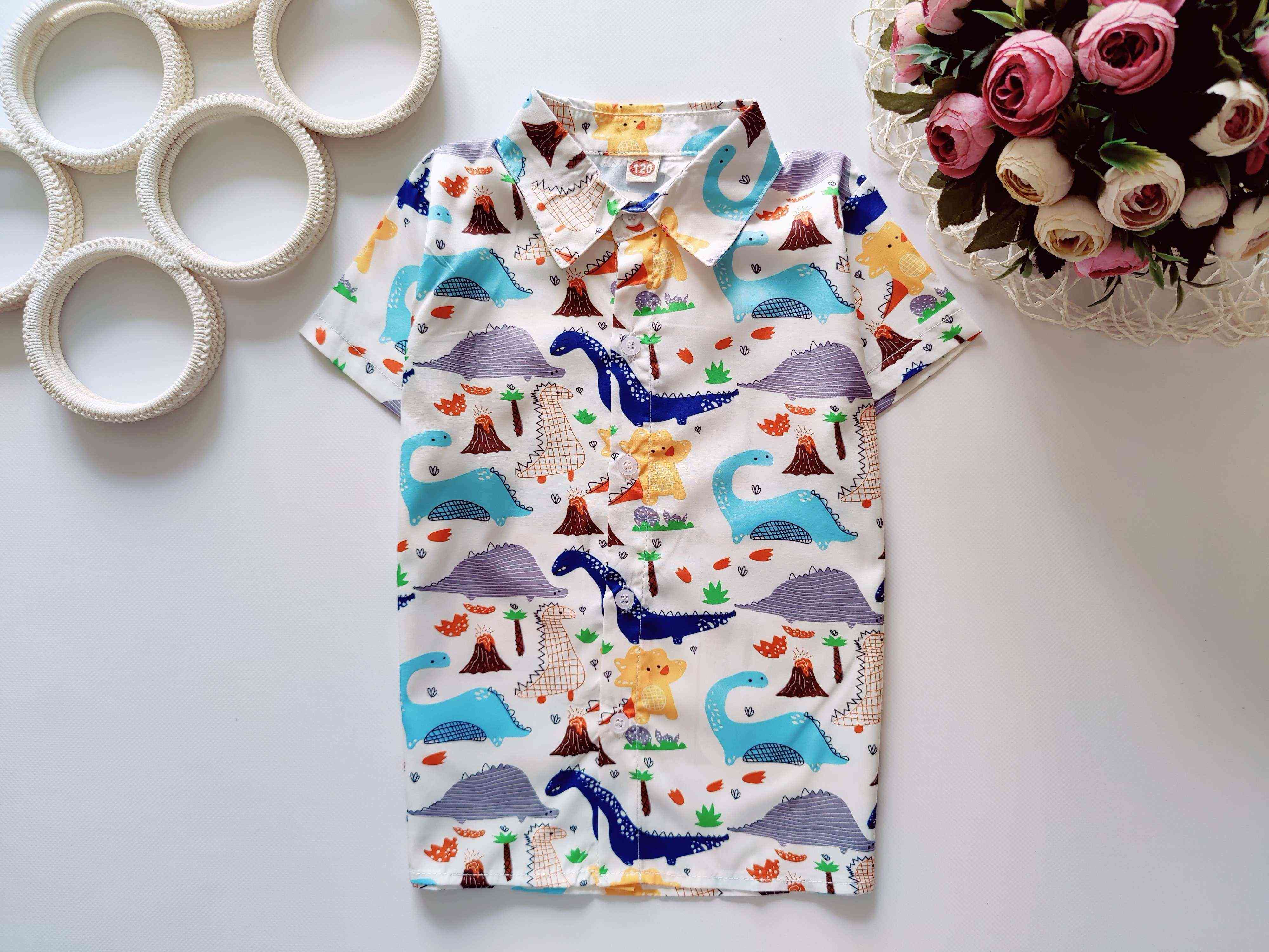 6,7 лет, рост 120 Легкая летняя рубашка