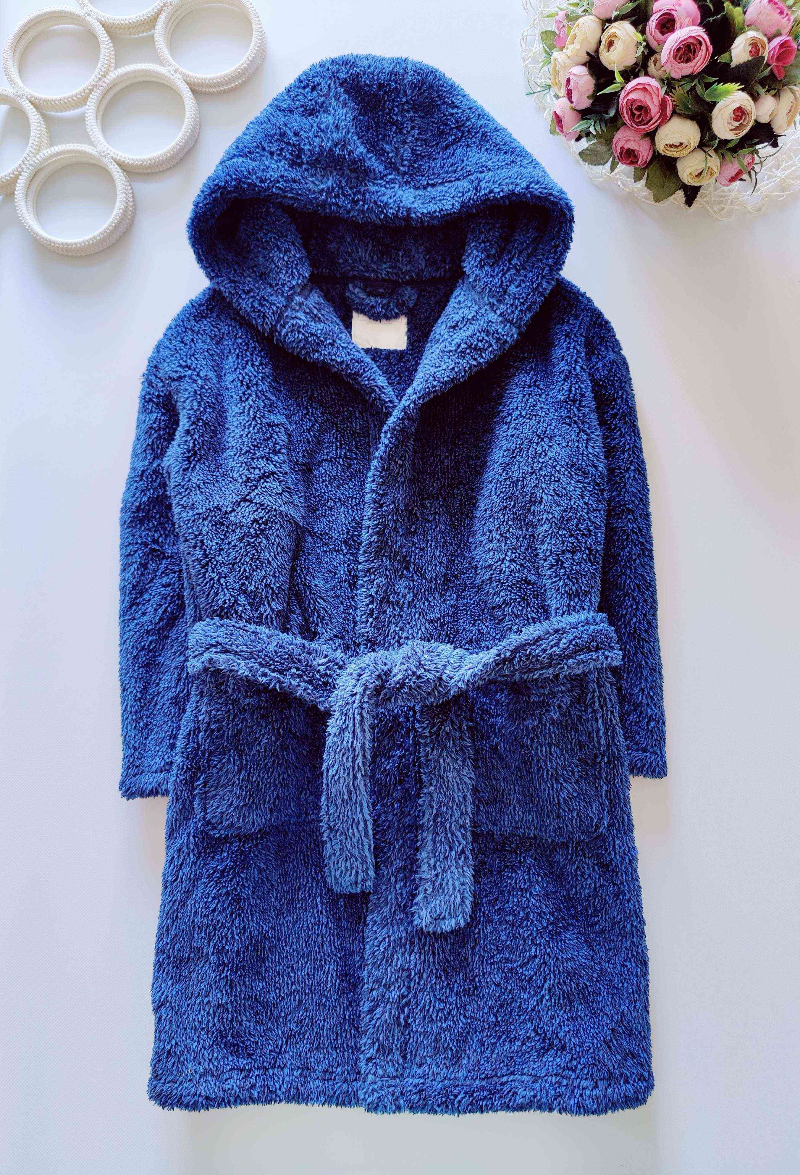 7,8 лет, рост 128 Теплый махровый халат