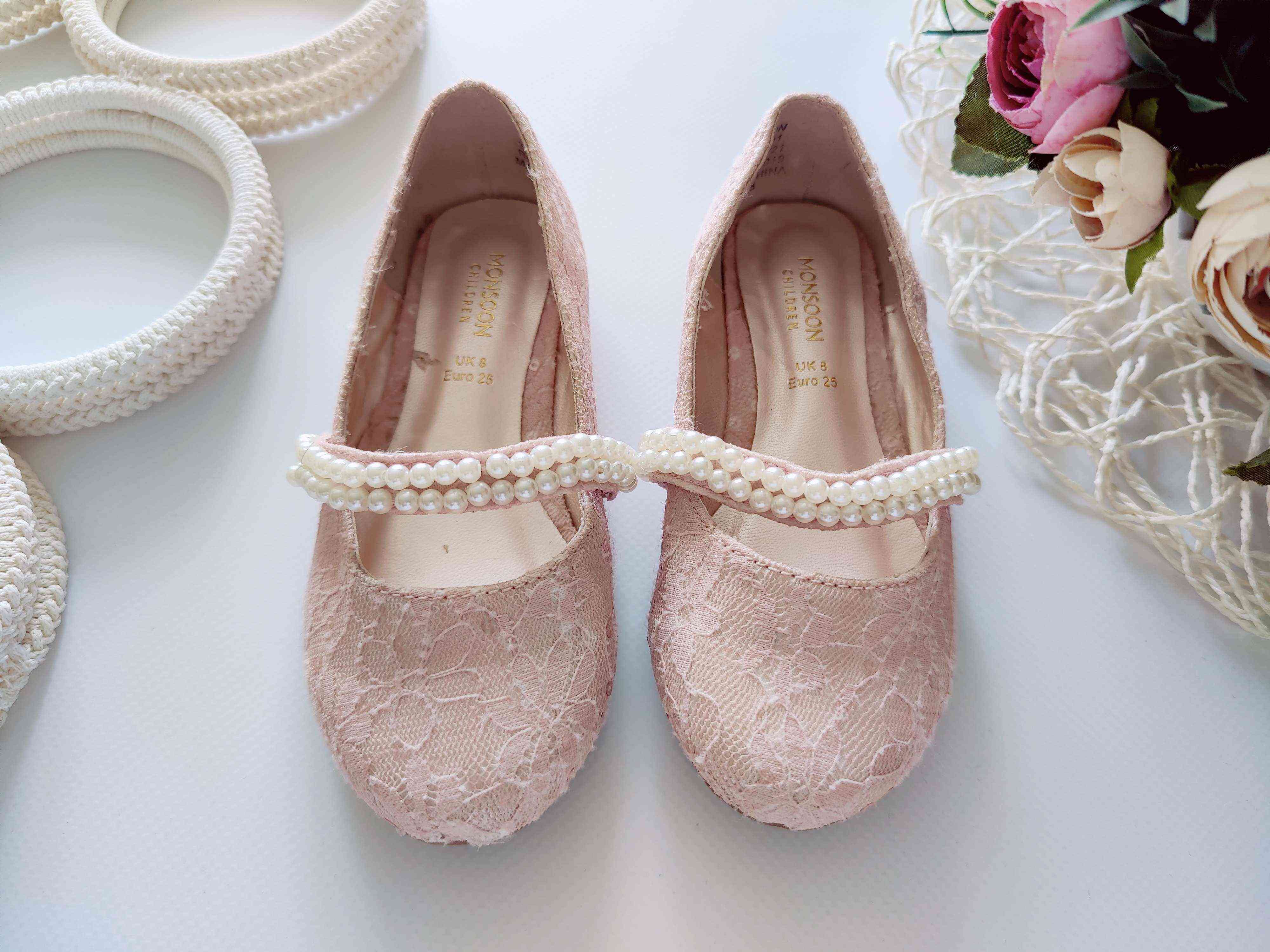 25 (16 см) Пудрові дитячі туфлі