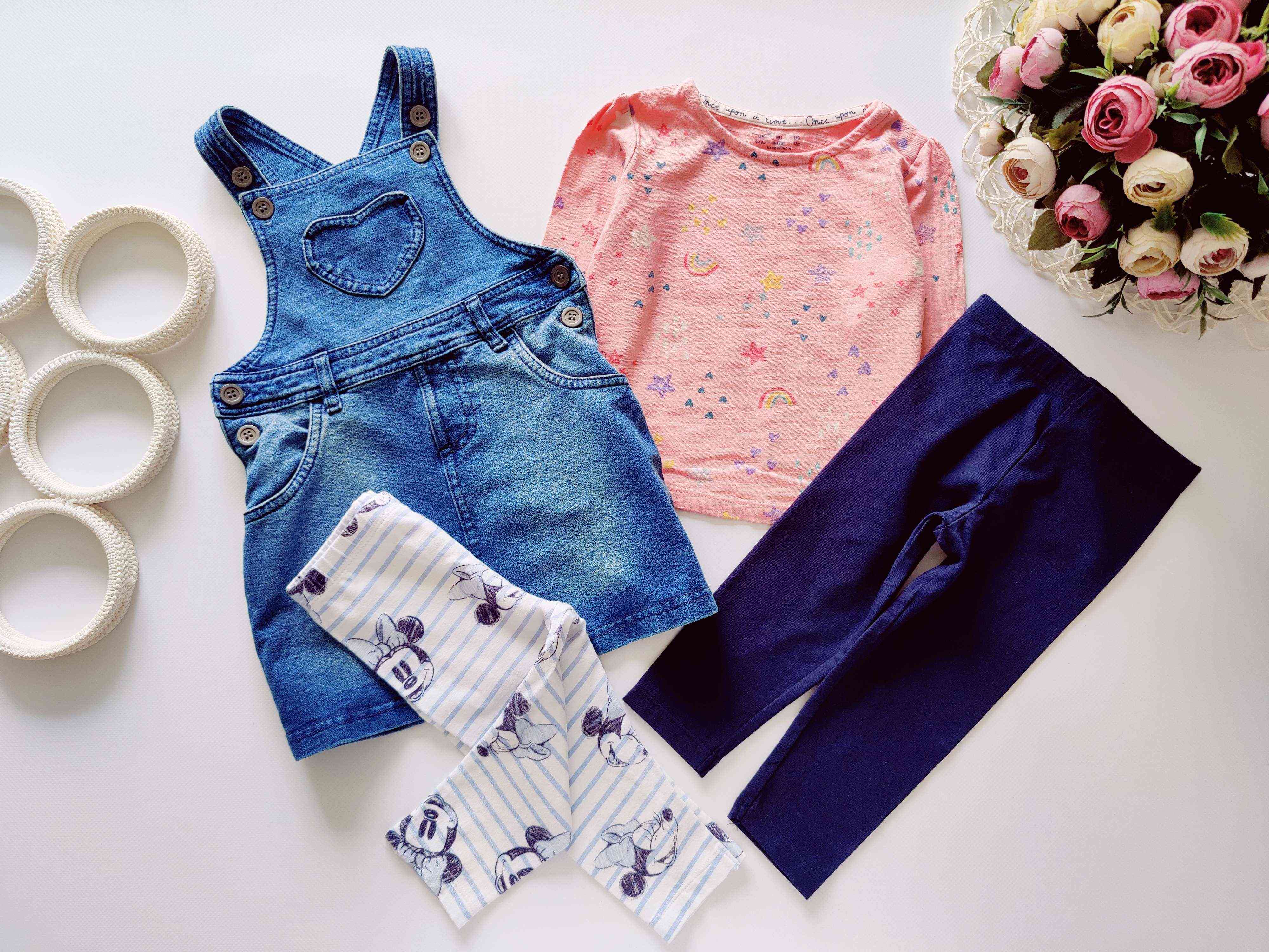 9,12 мес, рост 74,80 Новые синие лосины, мягкий джинсовый сарафан, реглан лосины