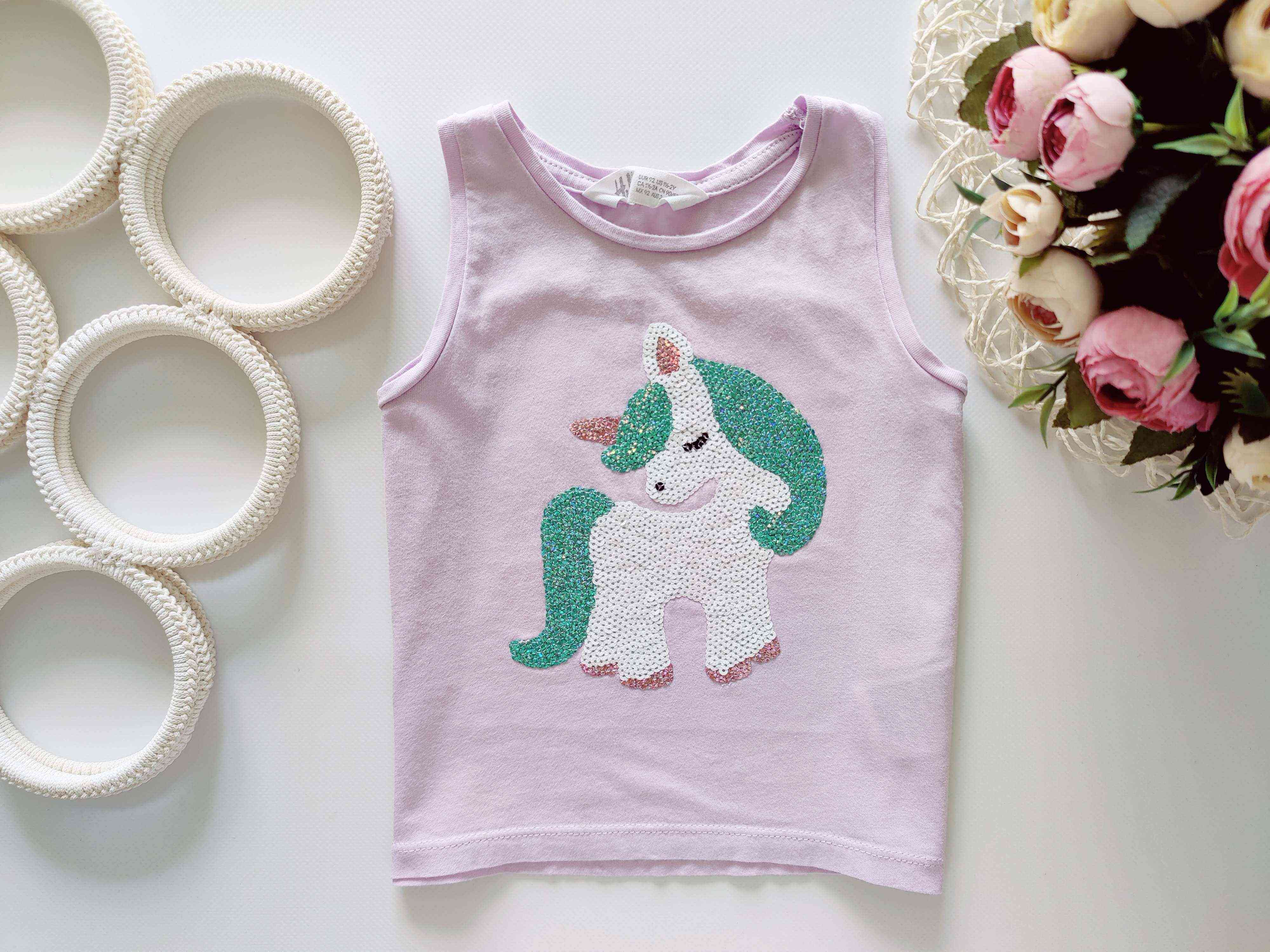 1,5,2 роки, зріст 92 Майка з єдинорогом