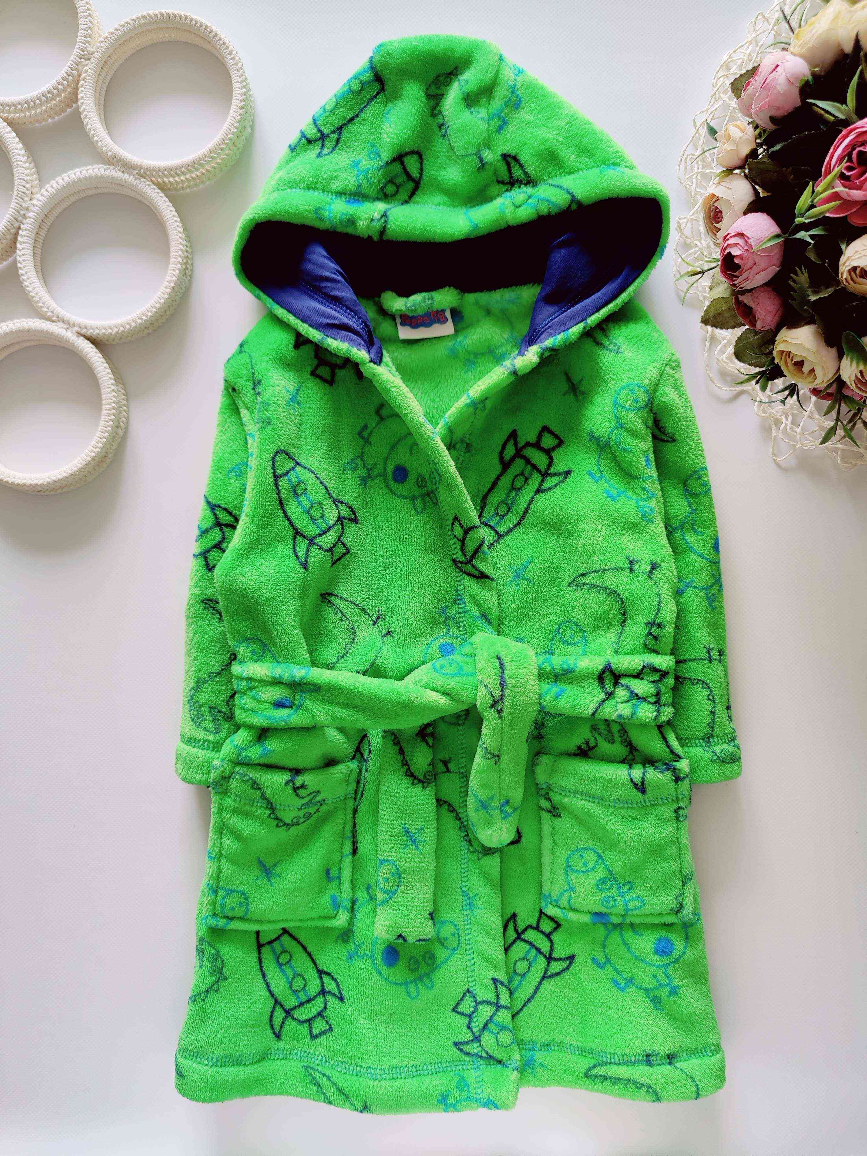 12,18 мес, рост 80,86 Детский теплый махровый халат