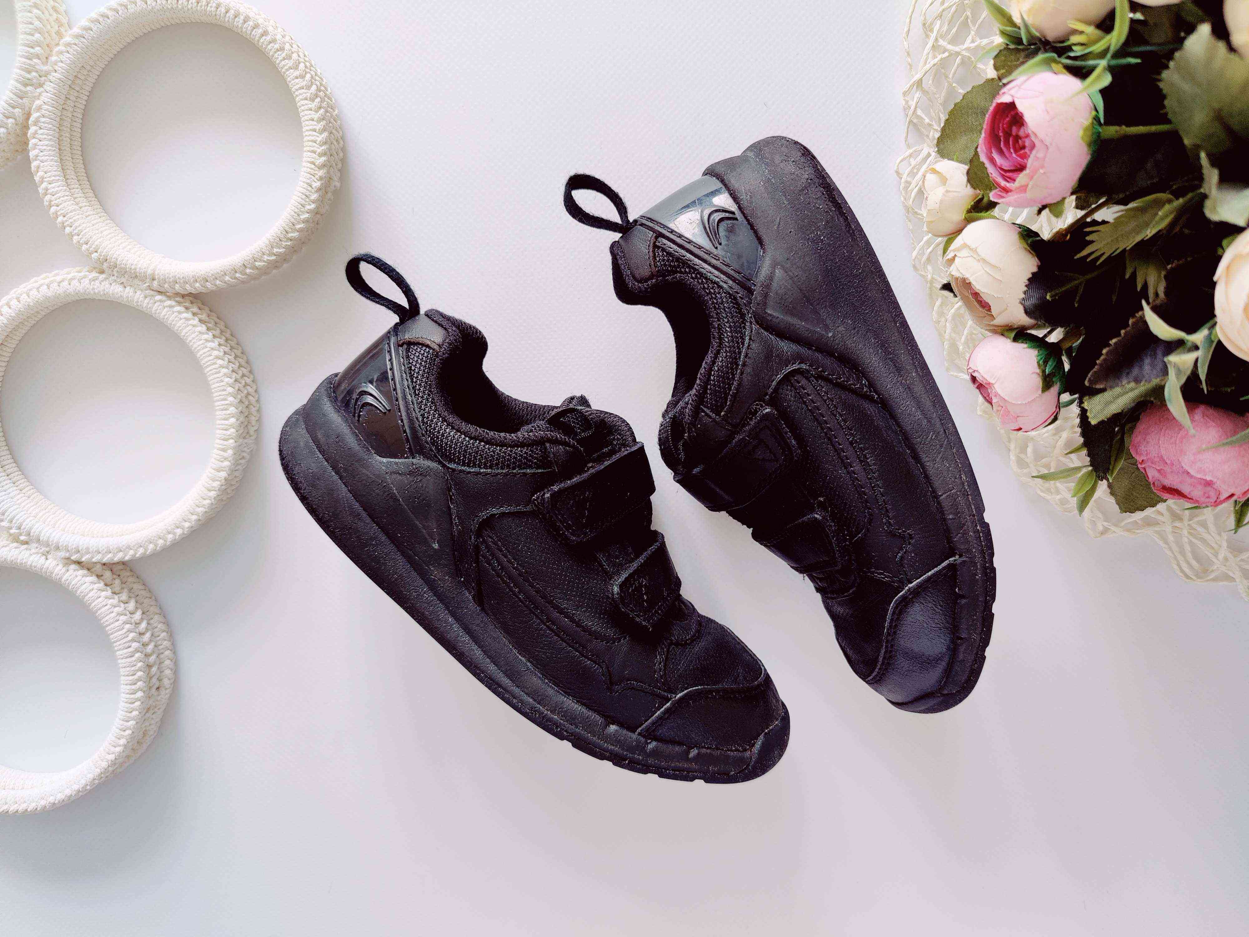 30-31 (19,5 см) Кожаные кроссовки на липучке