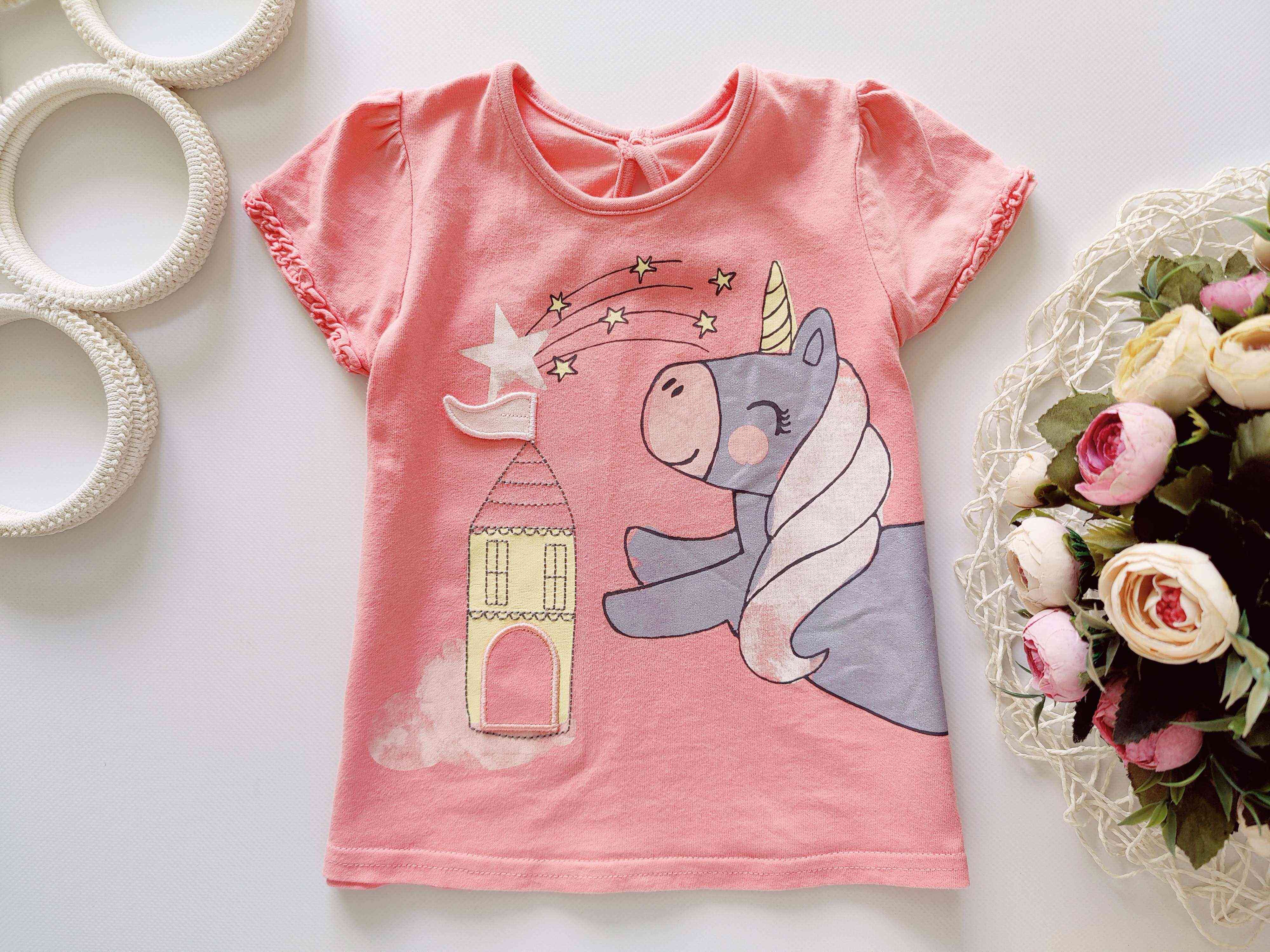 12,18 міс, зріст 80,86 Футболка з блискучим єдинорогом