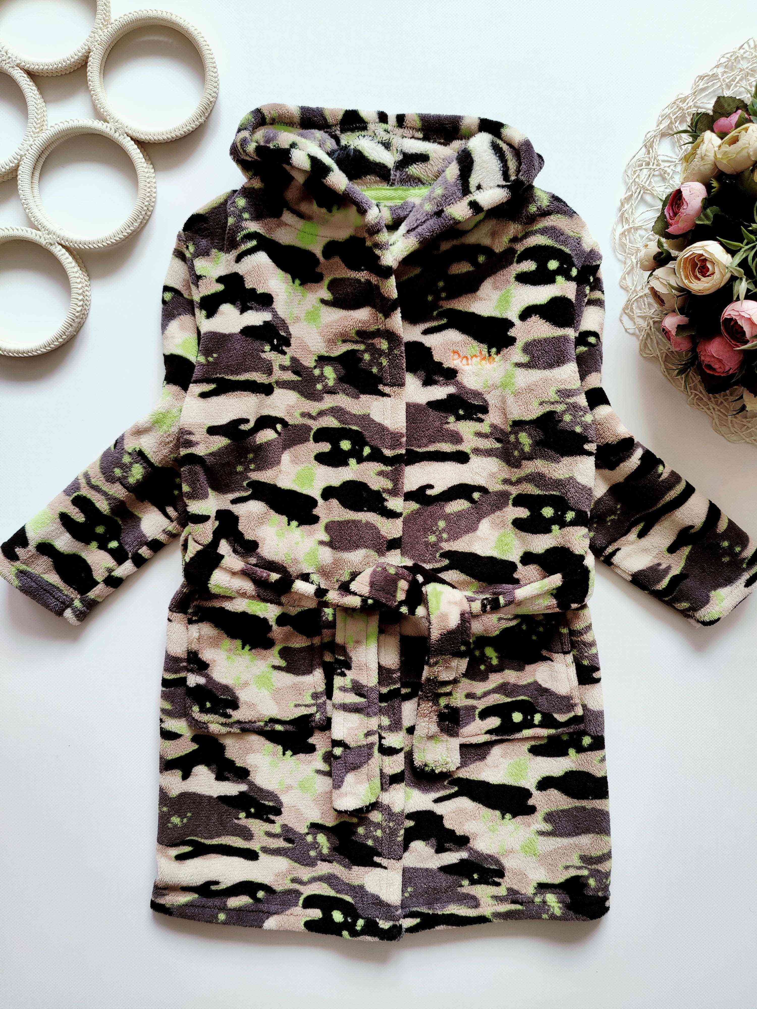 6,7 років, зріст 116,122 Махровий халат комуфляжного забарвлення