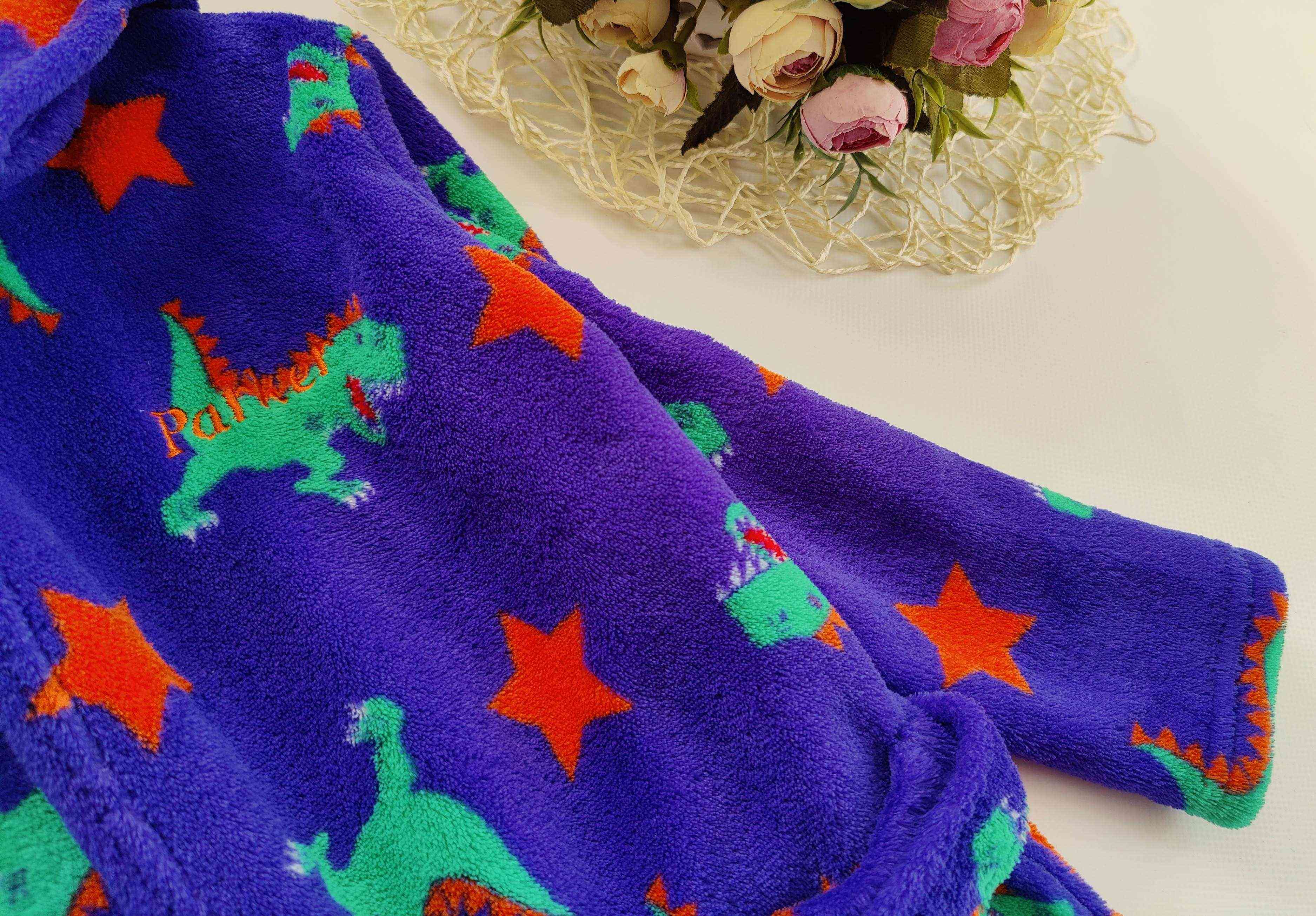 6,7 лет, рост 116,122 Махровый халат в динозаврах