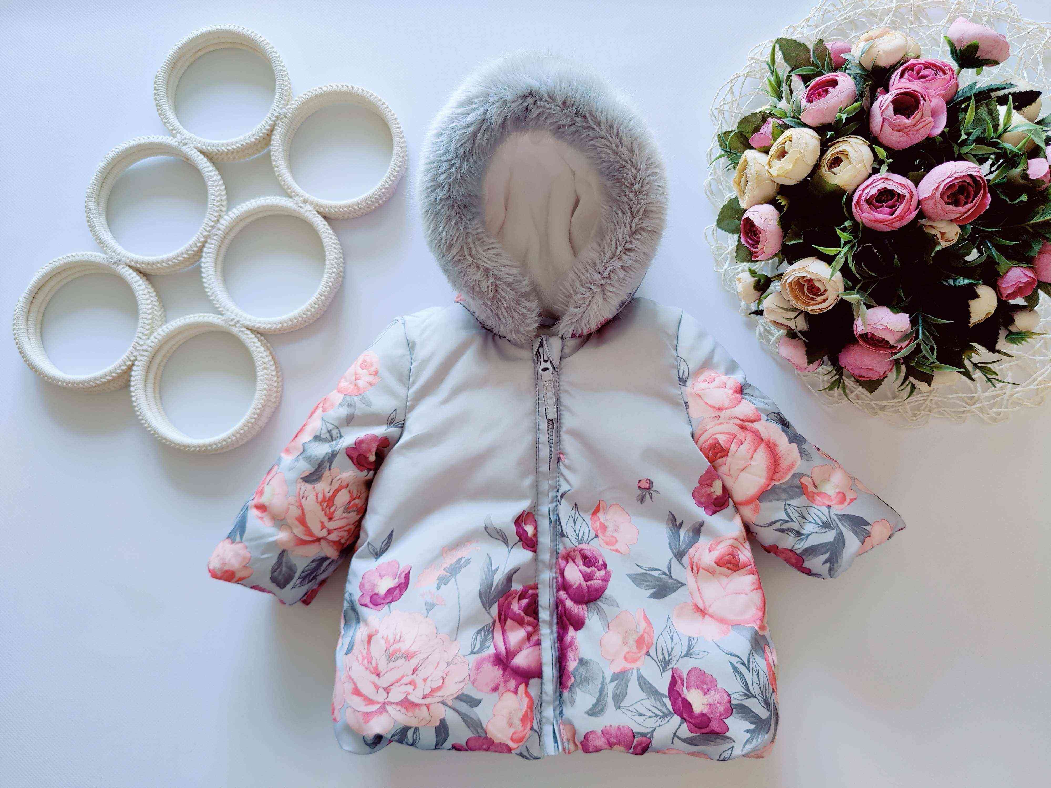 0-3 мес Теплая деми курточка для девочки