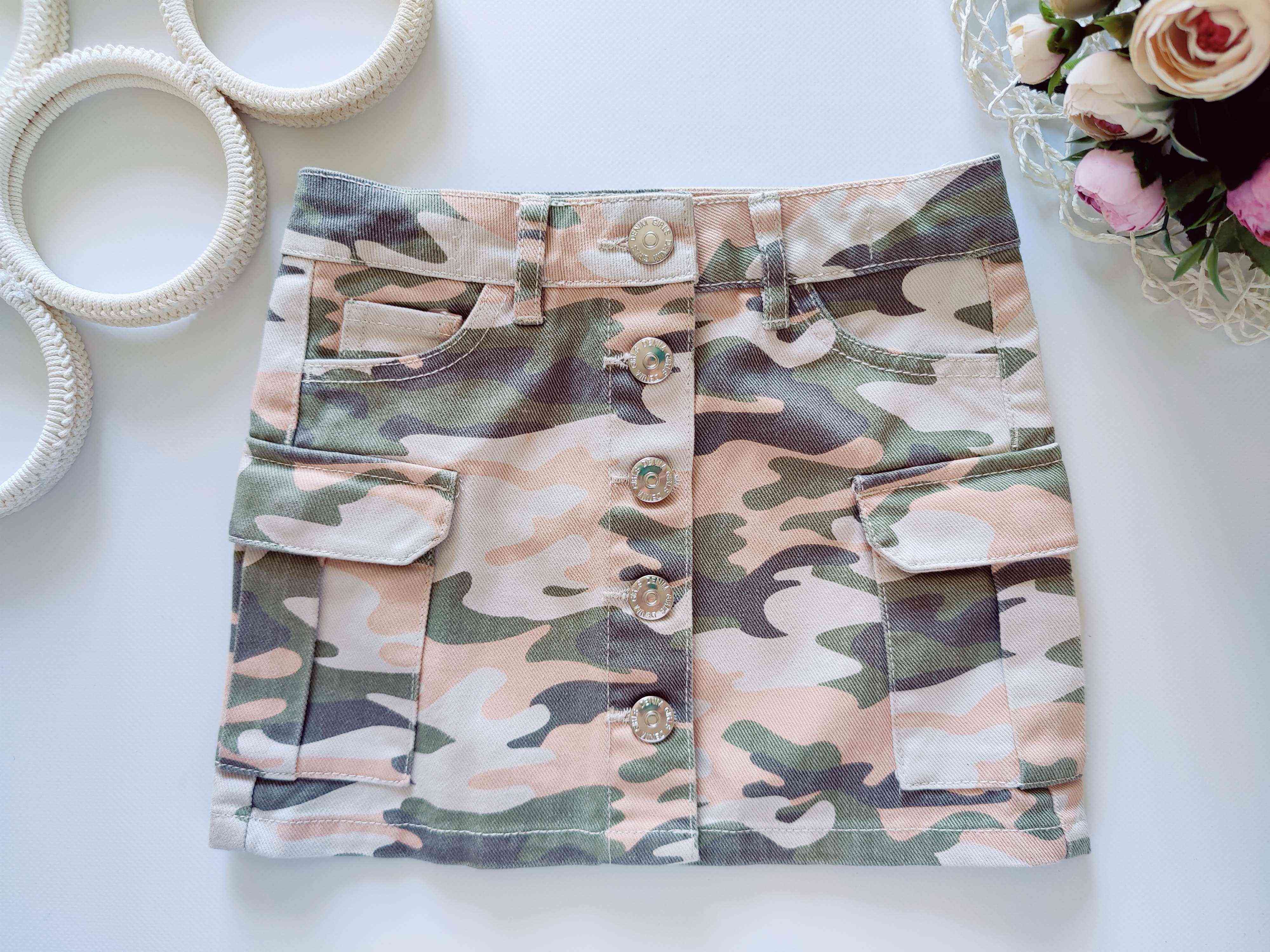 5 лет, рост 110 Юбка камуфляжной расцветки