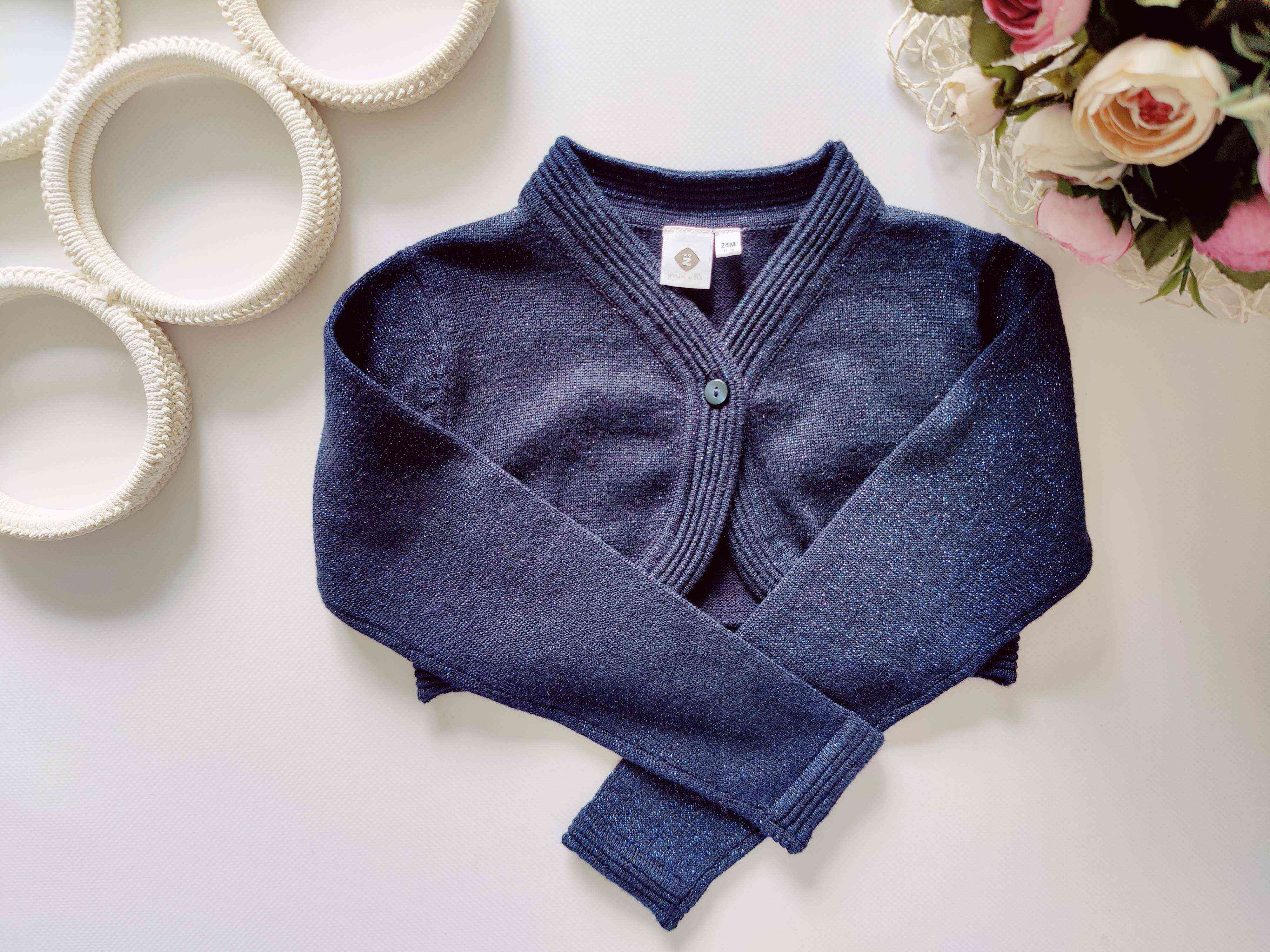 1,5,2 роки, зріст 86,92 Блискуче синє болеро під сукню