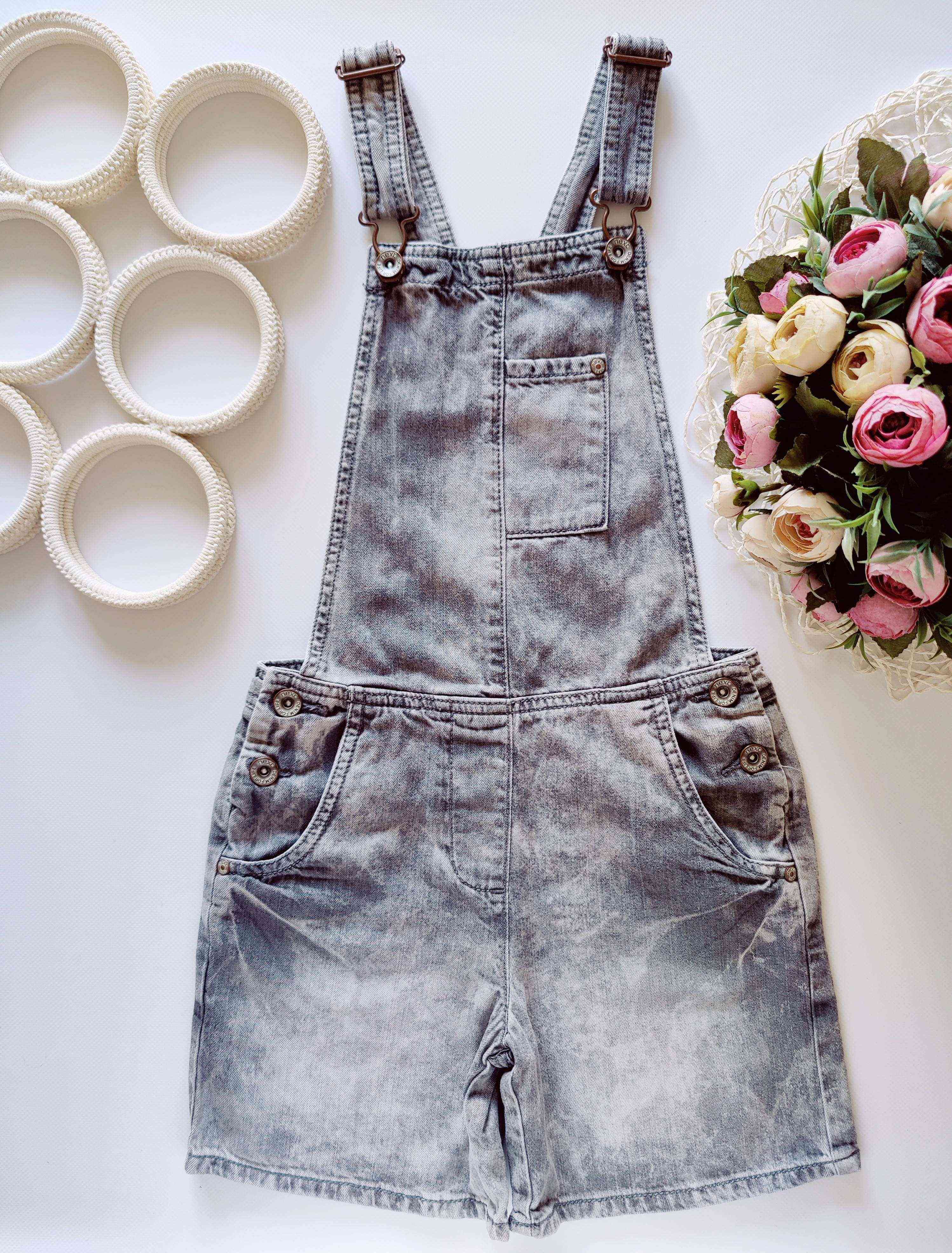 8 лет, рост 128 Джинсовый летний комбинезон