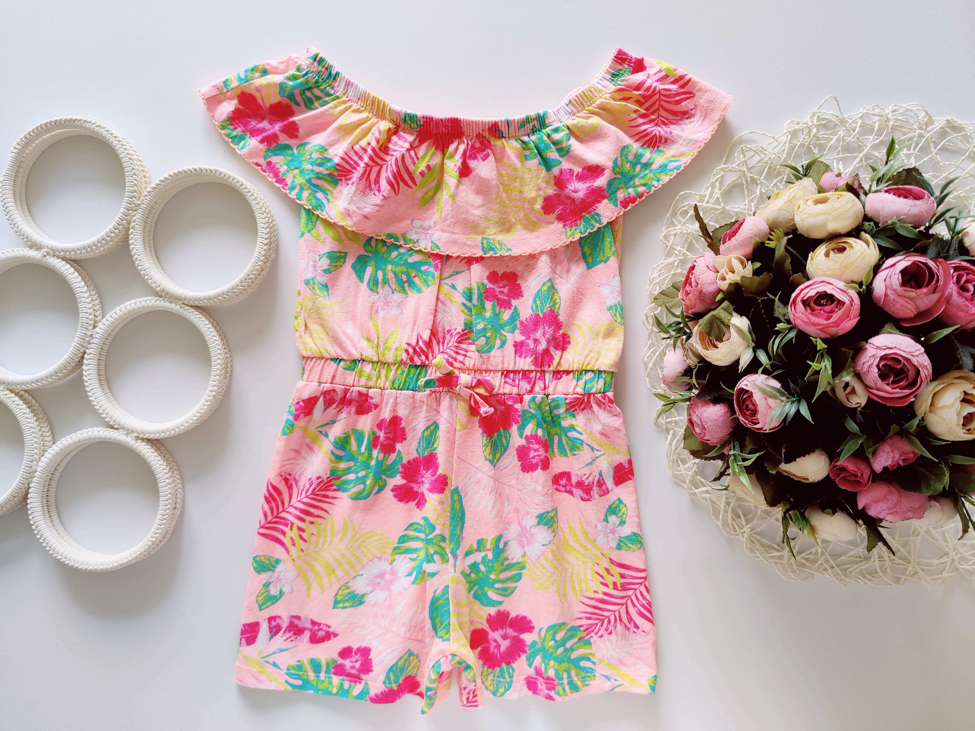 4,5 лет, рост 104,110 Красивый летний ромпер