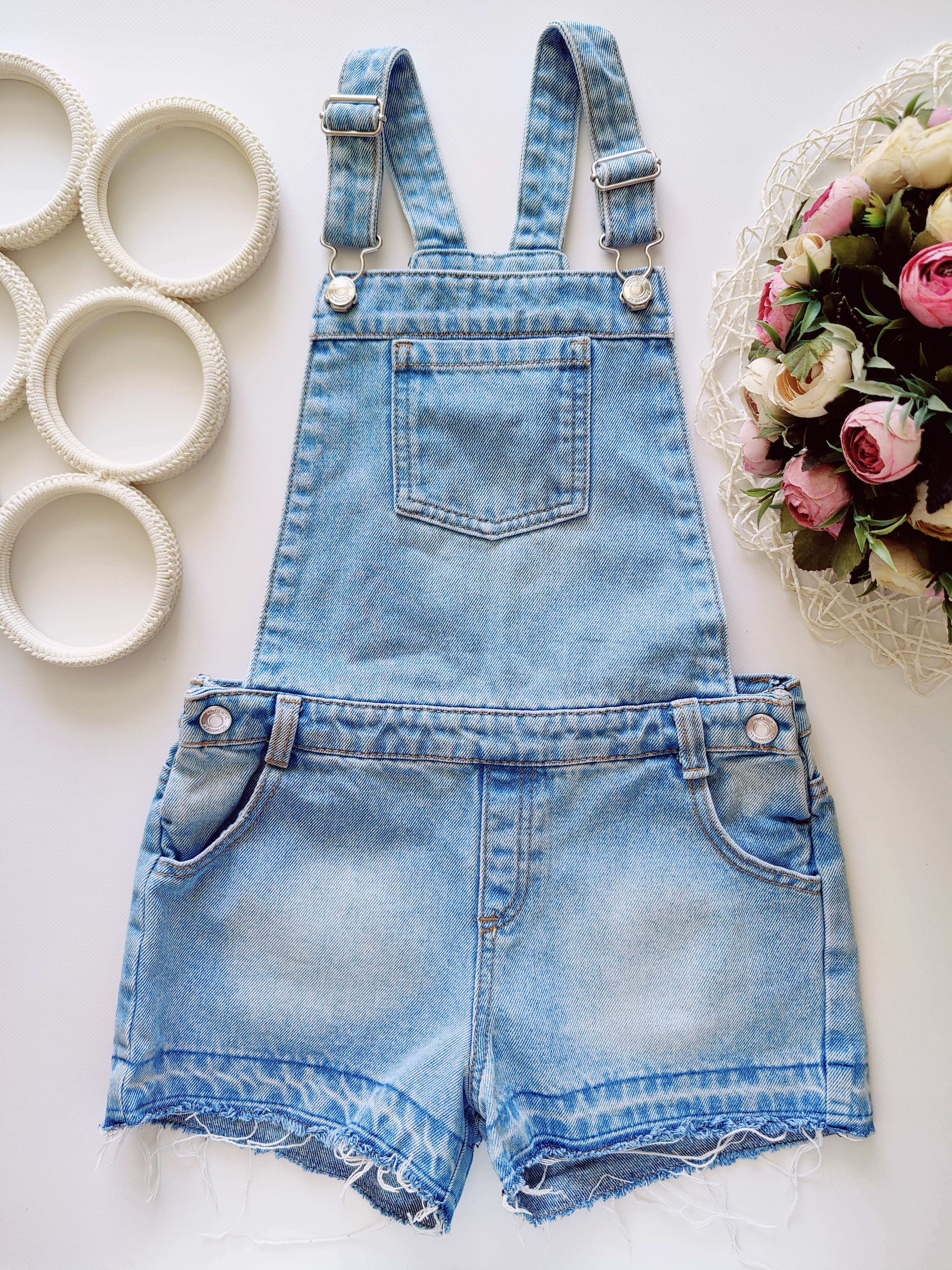 9,10 років, зріст 140 Джинсовий літній комбінезон