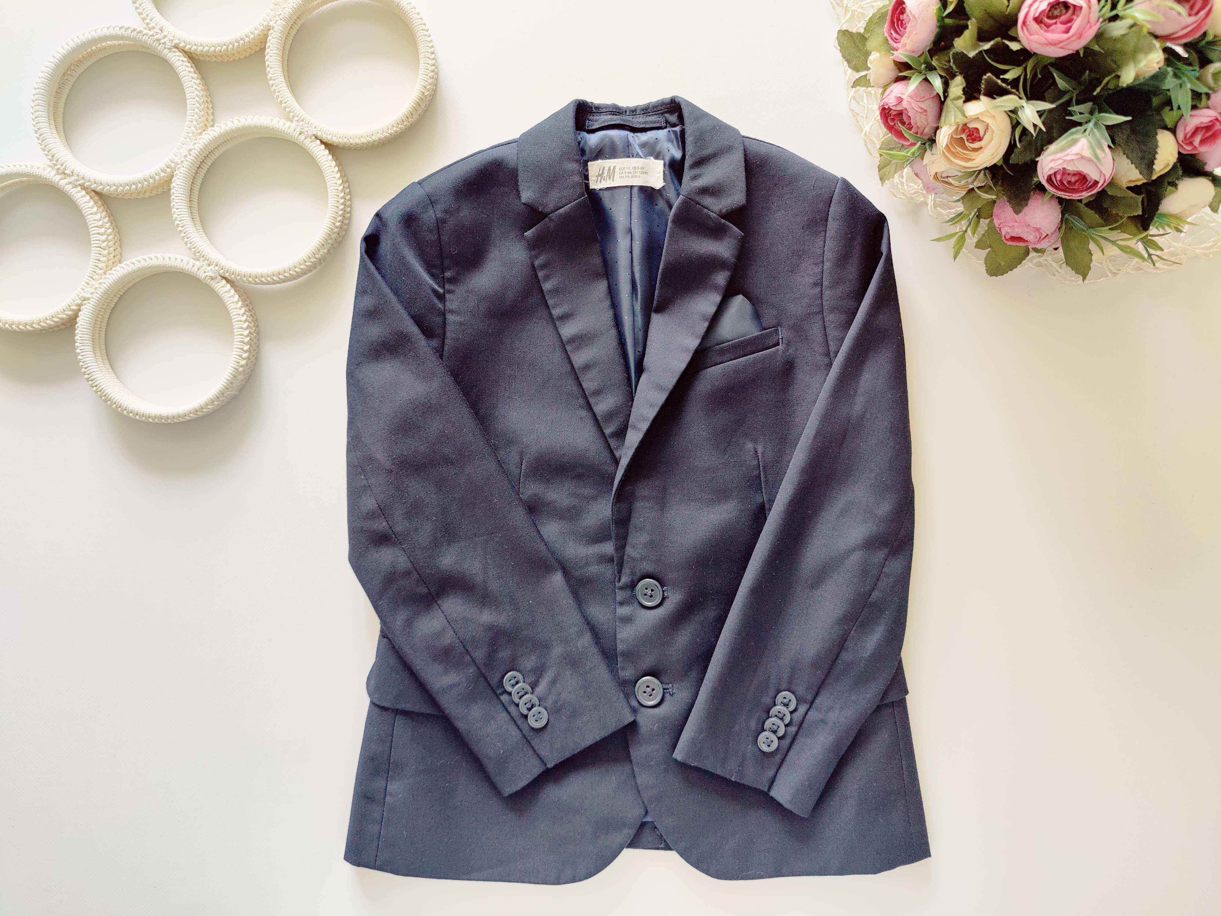 5,6 років, зріст 116 Темно синій шкільний піджак