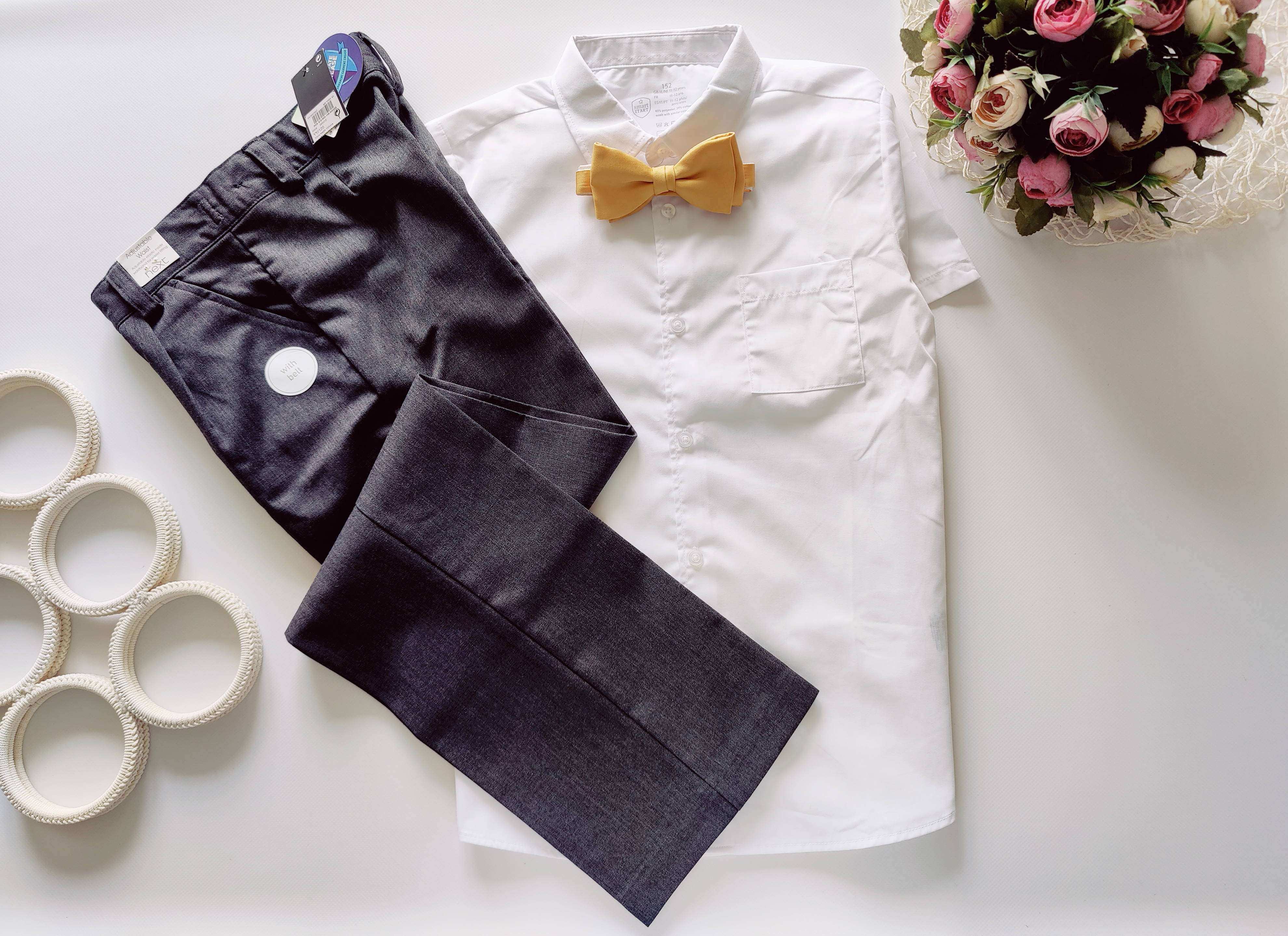 11,12 років, зріст 152 Нові штани з білою сорочкою