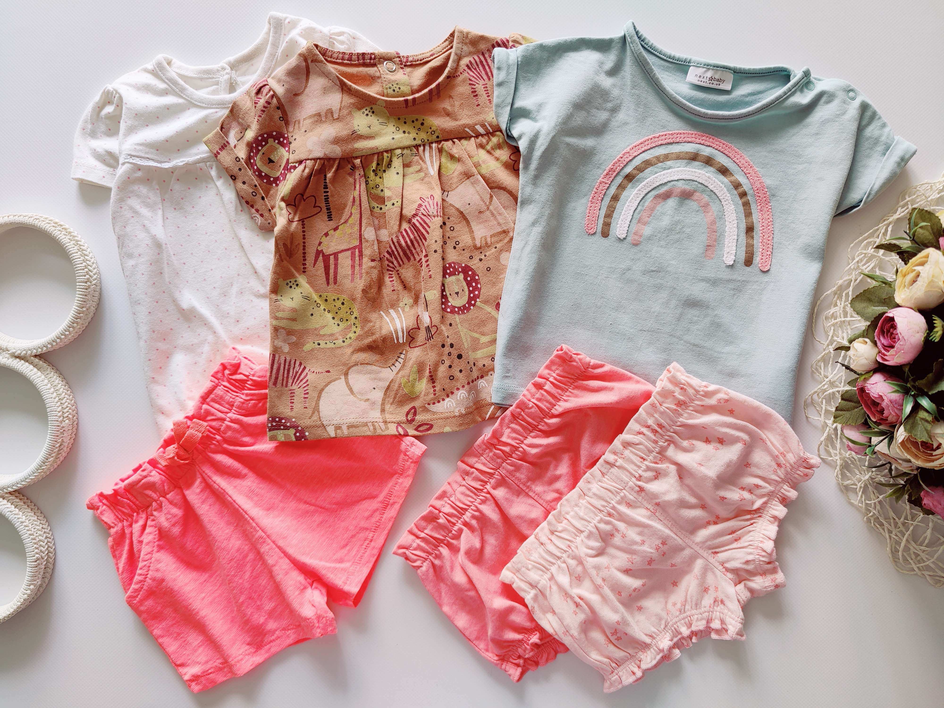 3,6 міс Набір нових шортів з футболками дівчинці