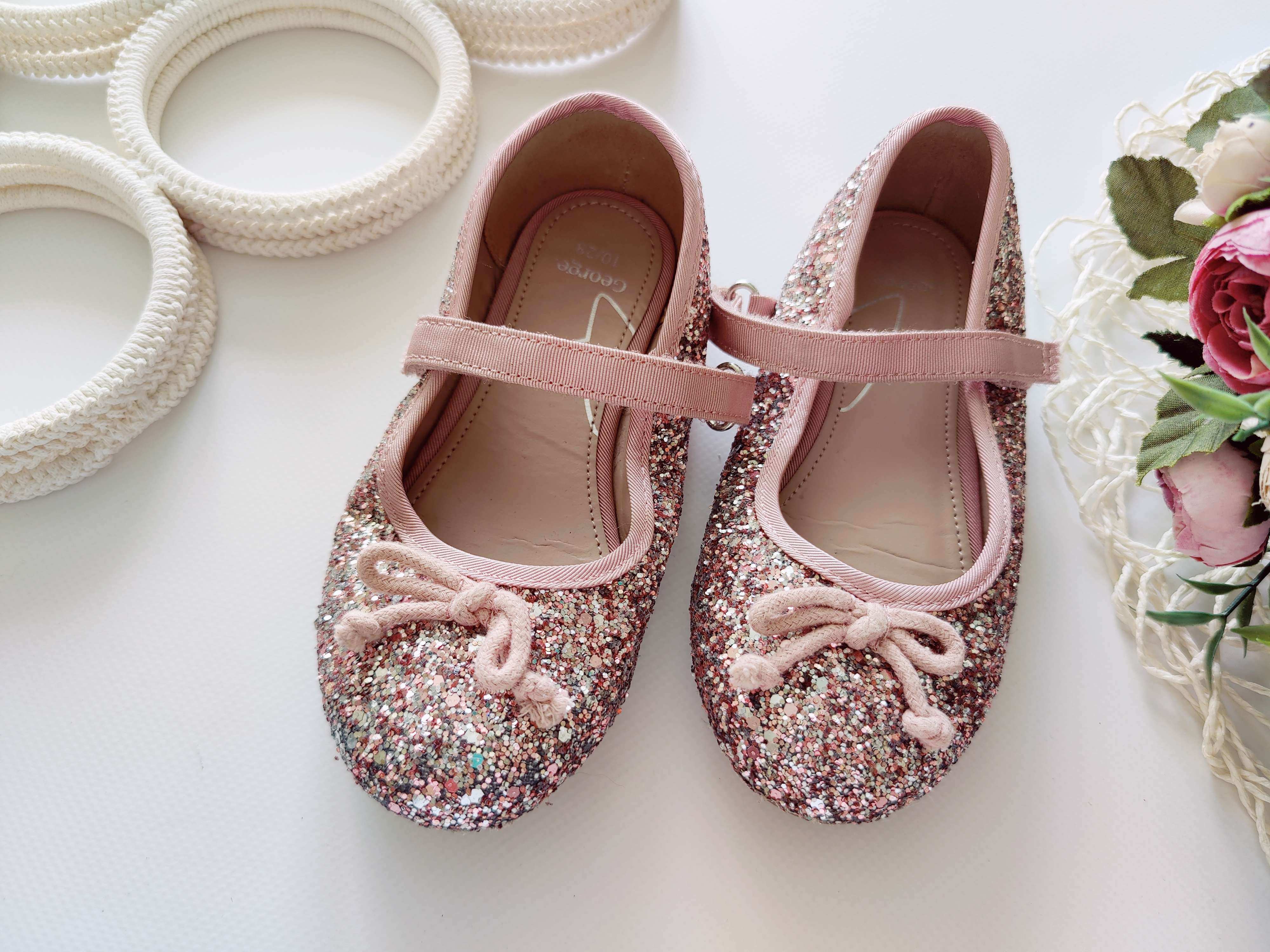 28 (18 см) Блискучі туфлі-балетки