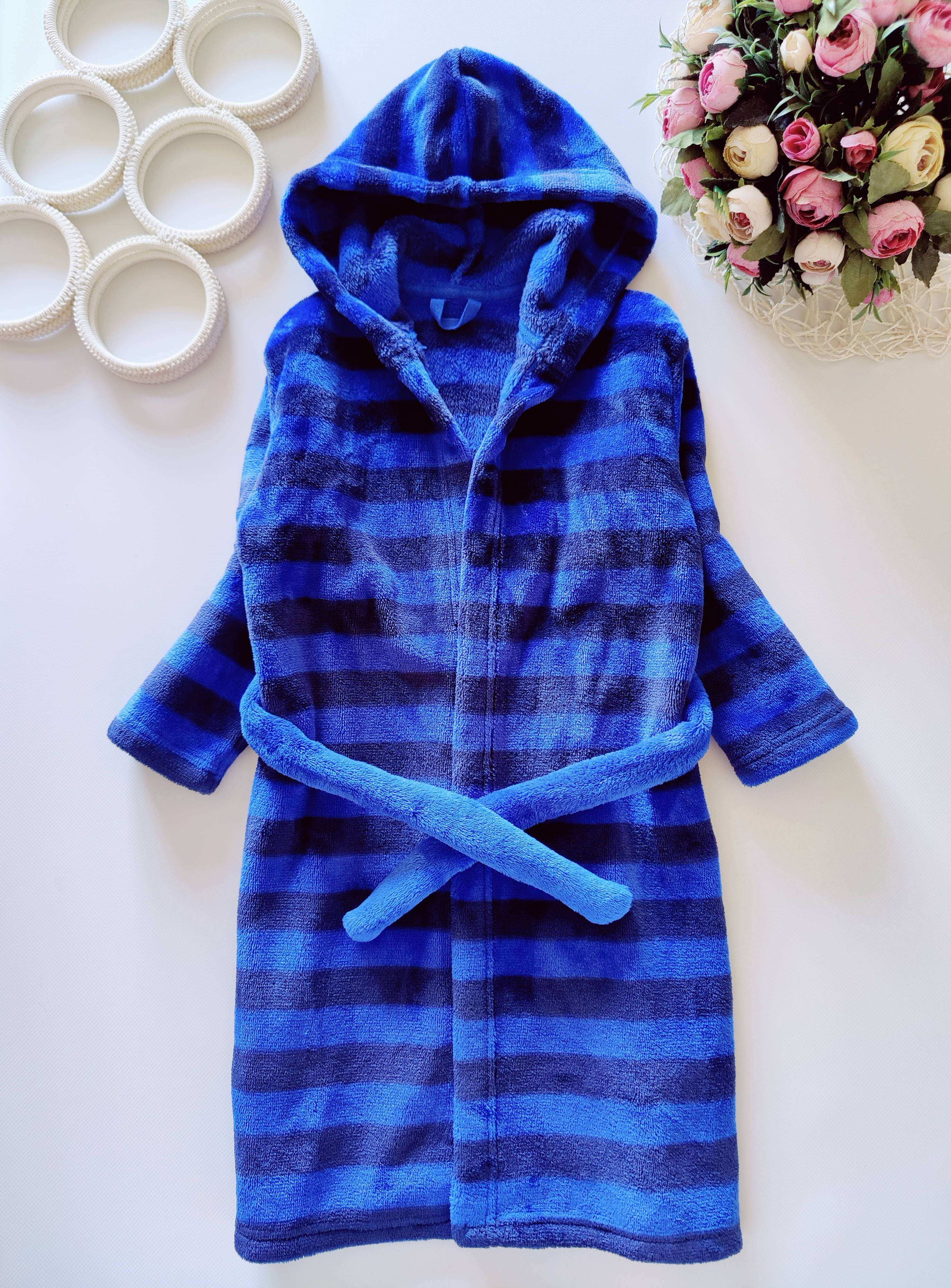 3,4 года, рост 104 Махровый полосатый халат