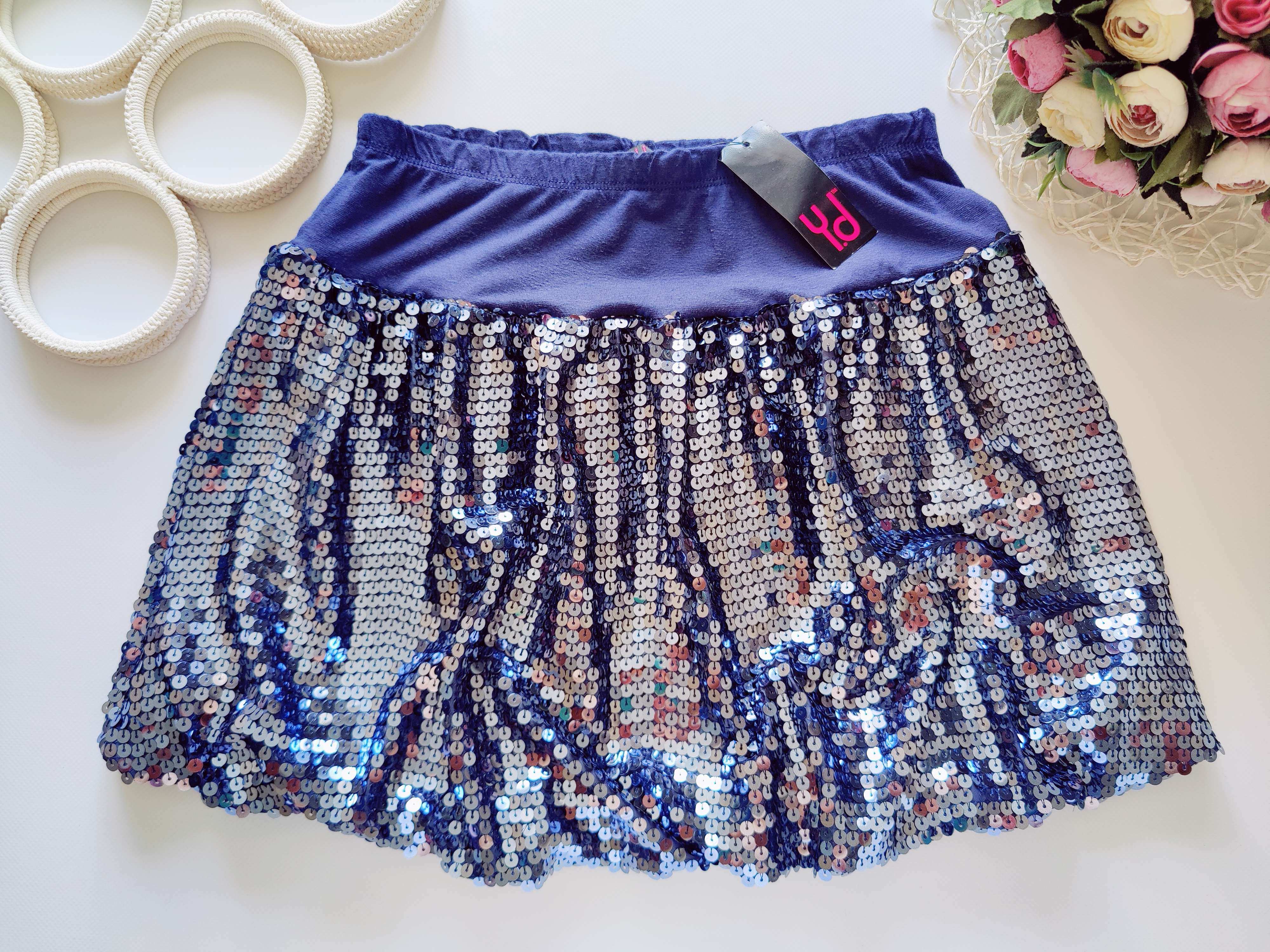 12,13 лет, рост 158 Новая юбка в пайетках