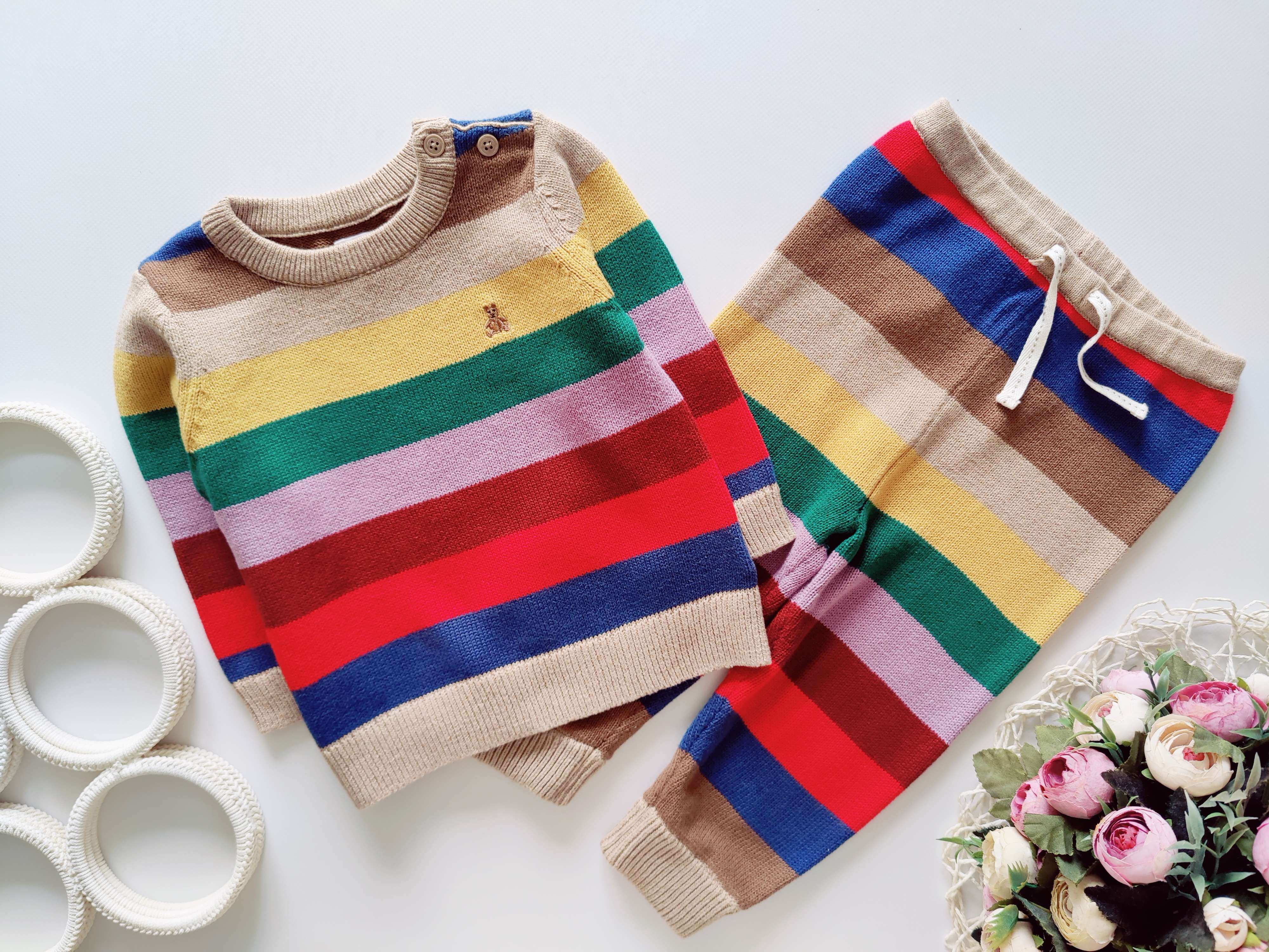 12,18 міс, зріст 80 Теплий в'язаний костюм