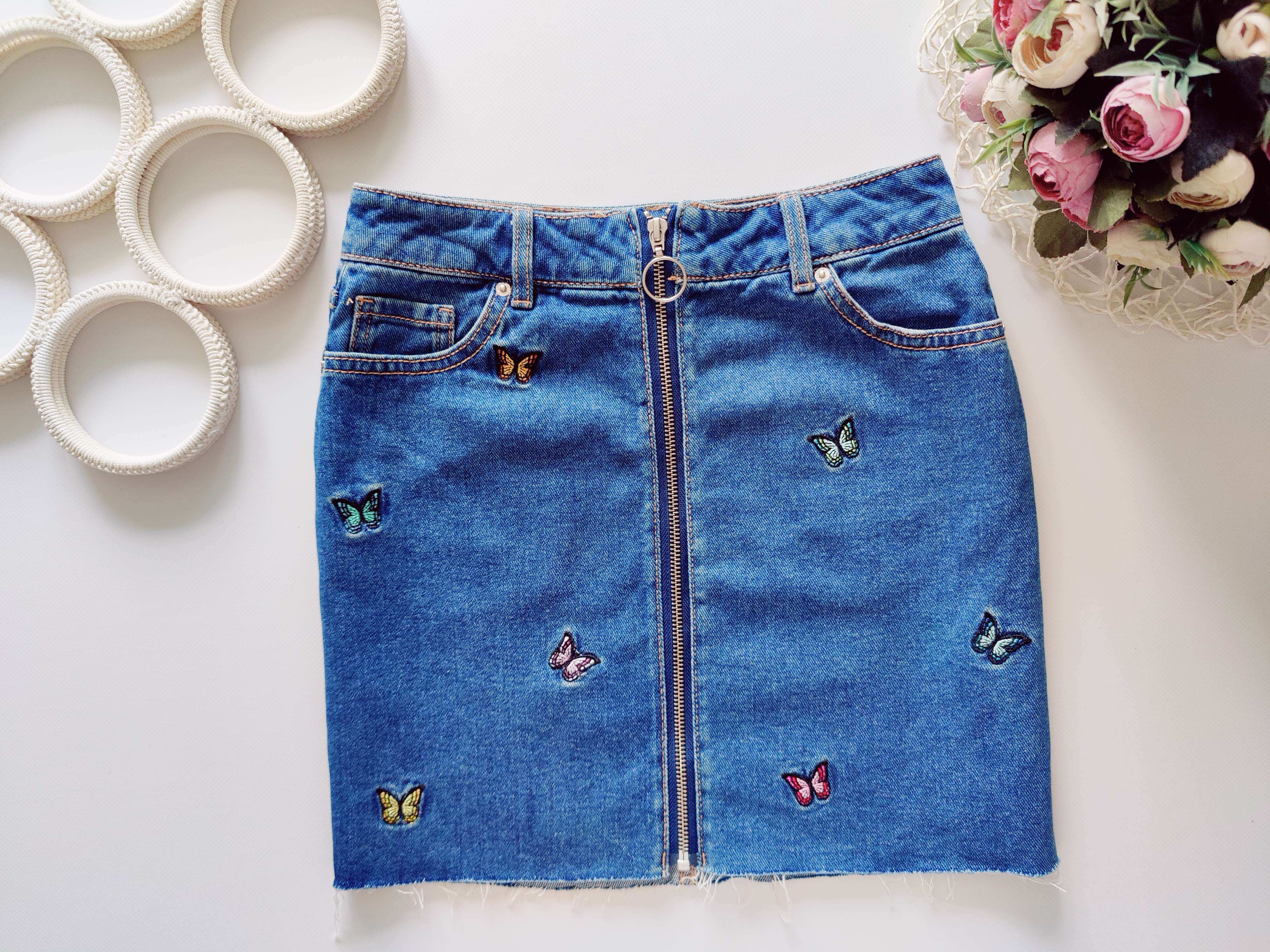 12,13 лет, рост 152,158 Джинсовая юбка на молнии