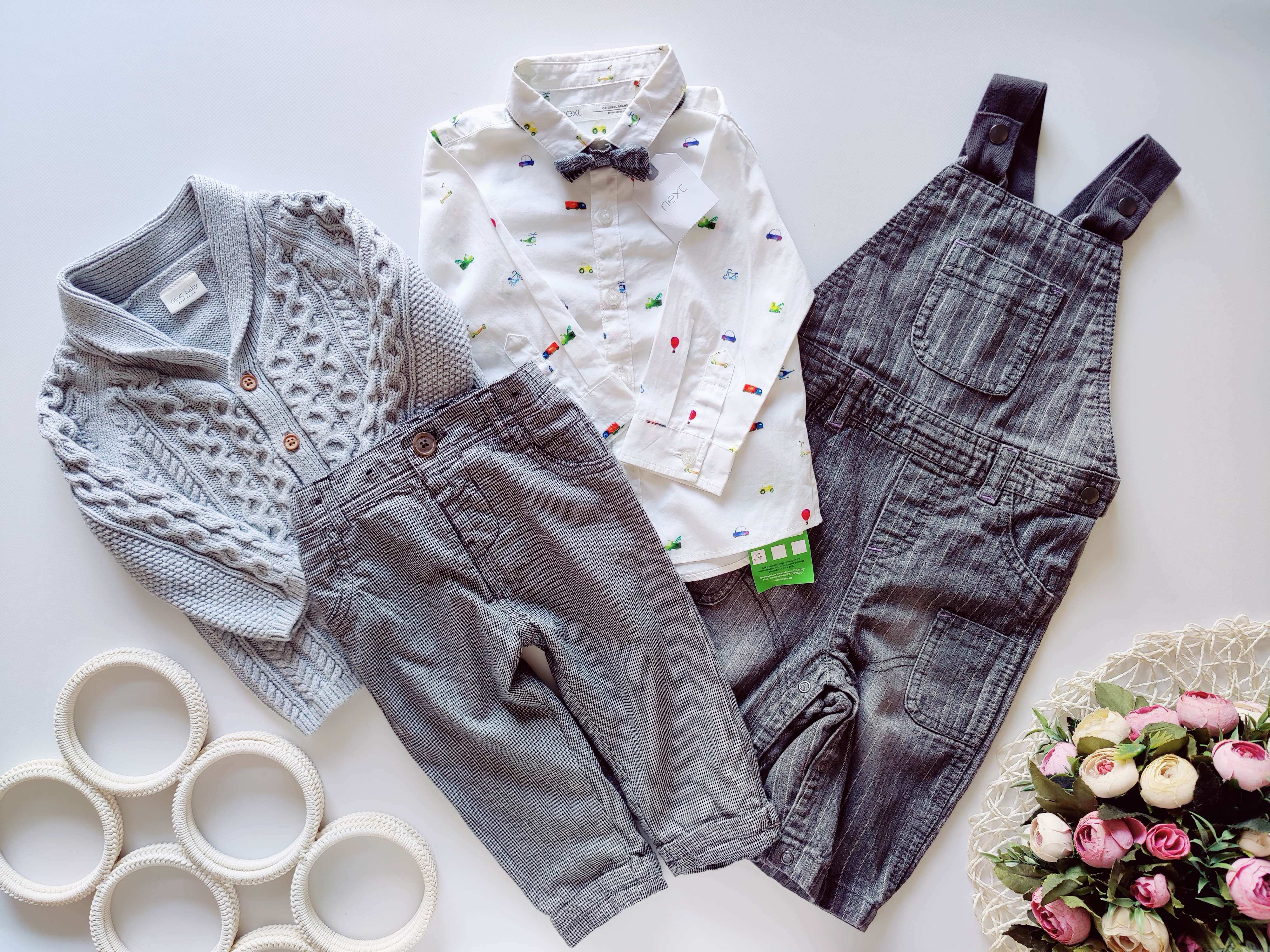 9,12 мес, рост 74,80 Новая рубашка, комбинезон, штаны на подкладке и теплая кофта