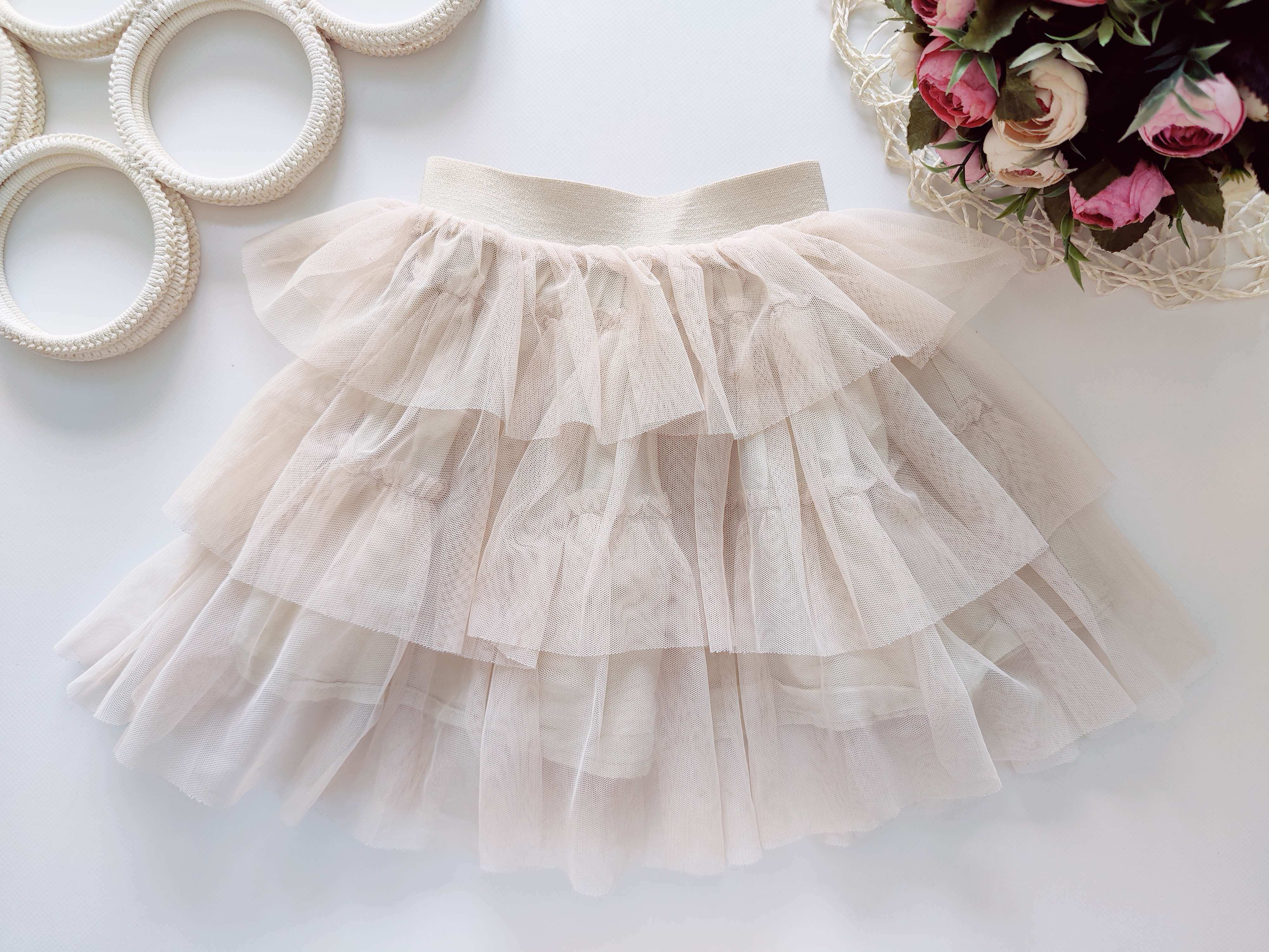 18,24 мес, рост 86 Юбка фатиновая на хб подкладке