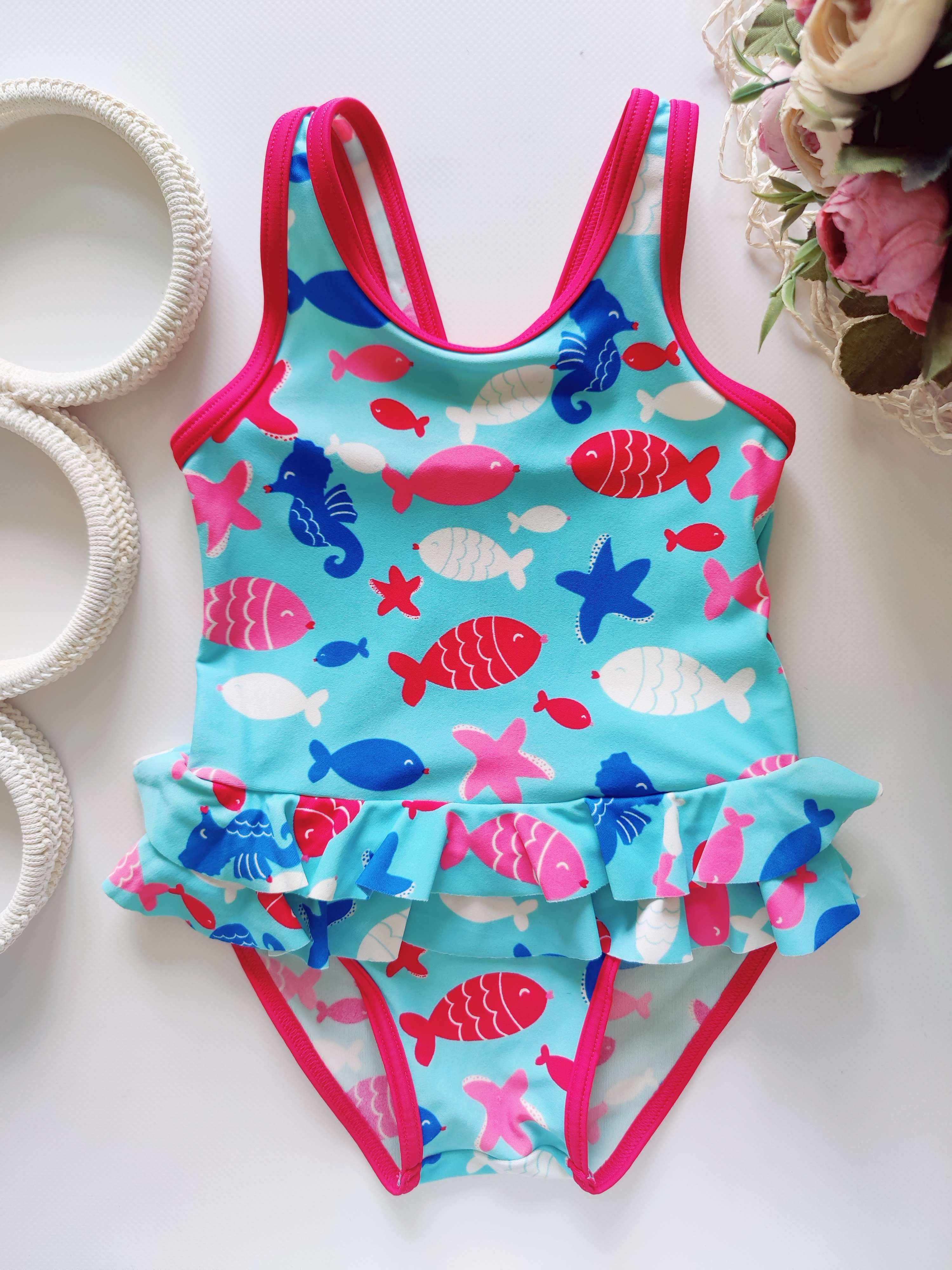 18,24 мес, рост 86,92 Купальник в рыбках