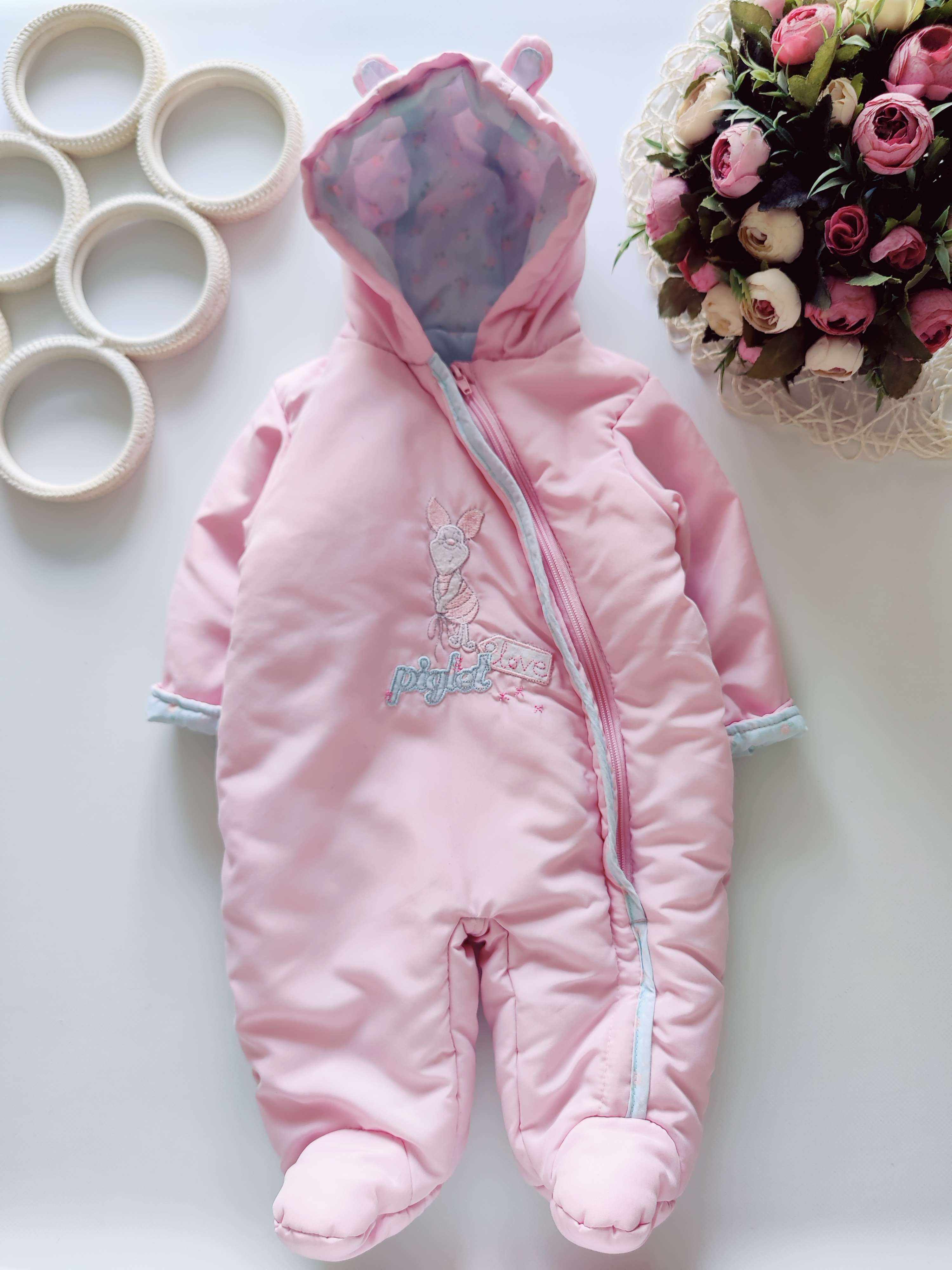 0-3 мес, Демисезонный комбинезон на синтепоне легкий