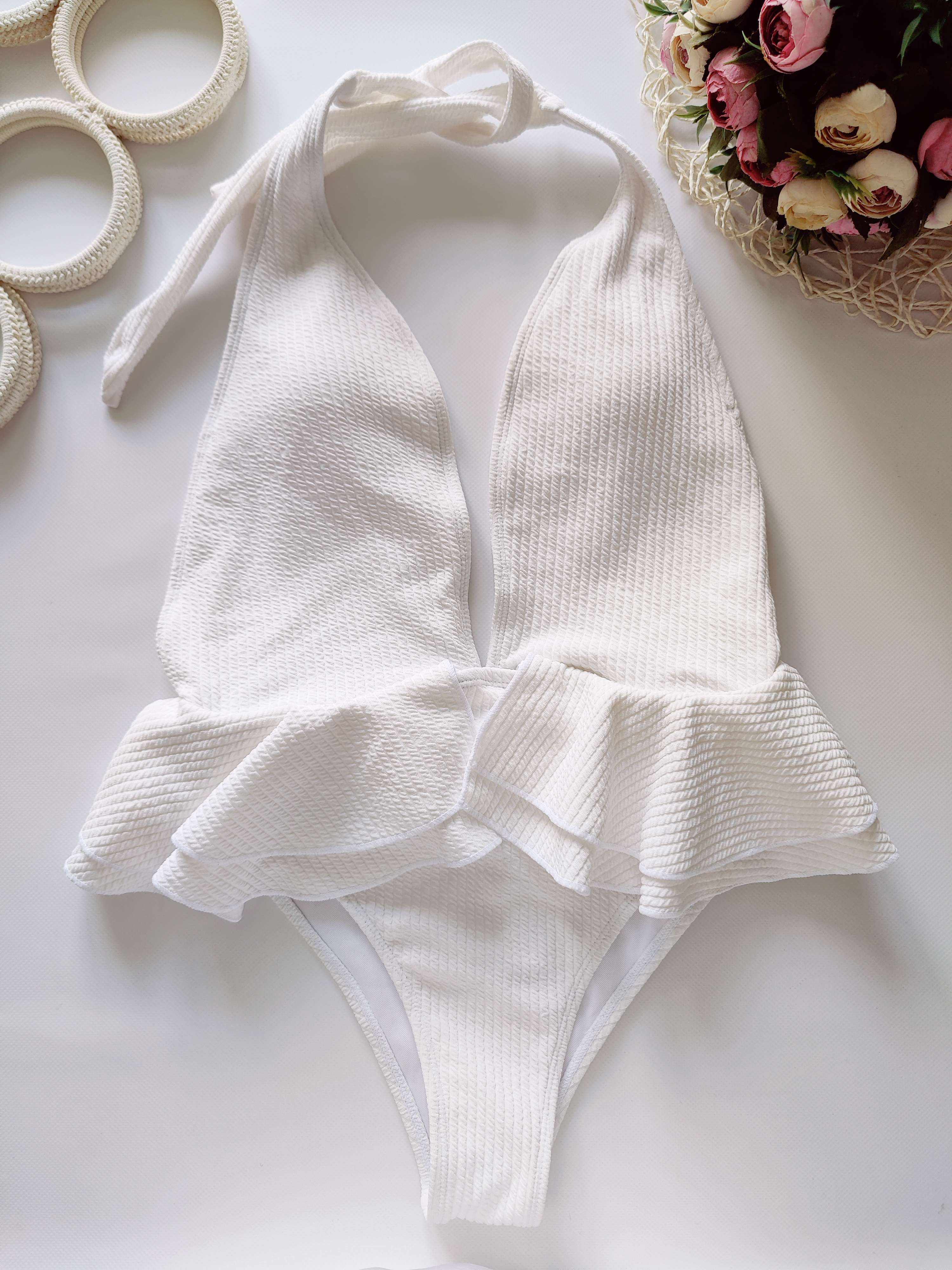 S-ка Білий жіночий купальник