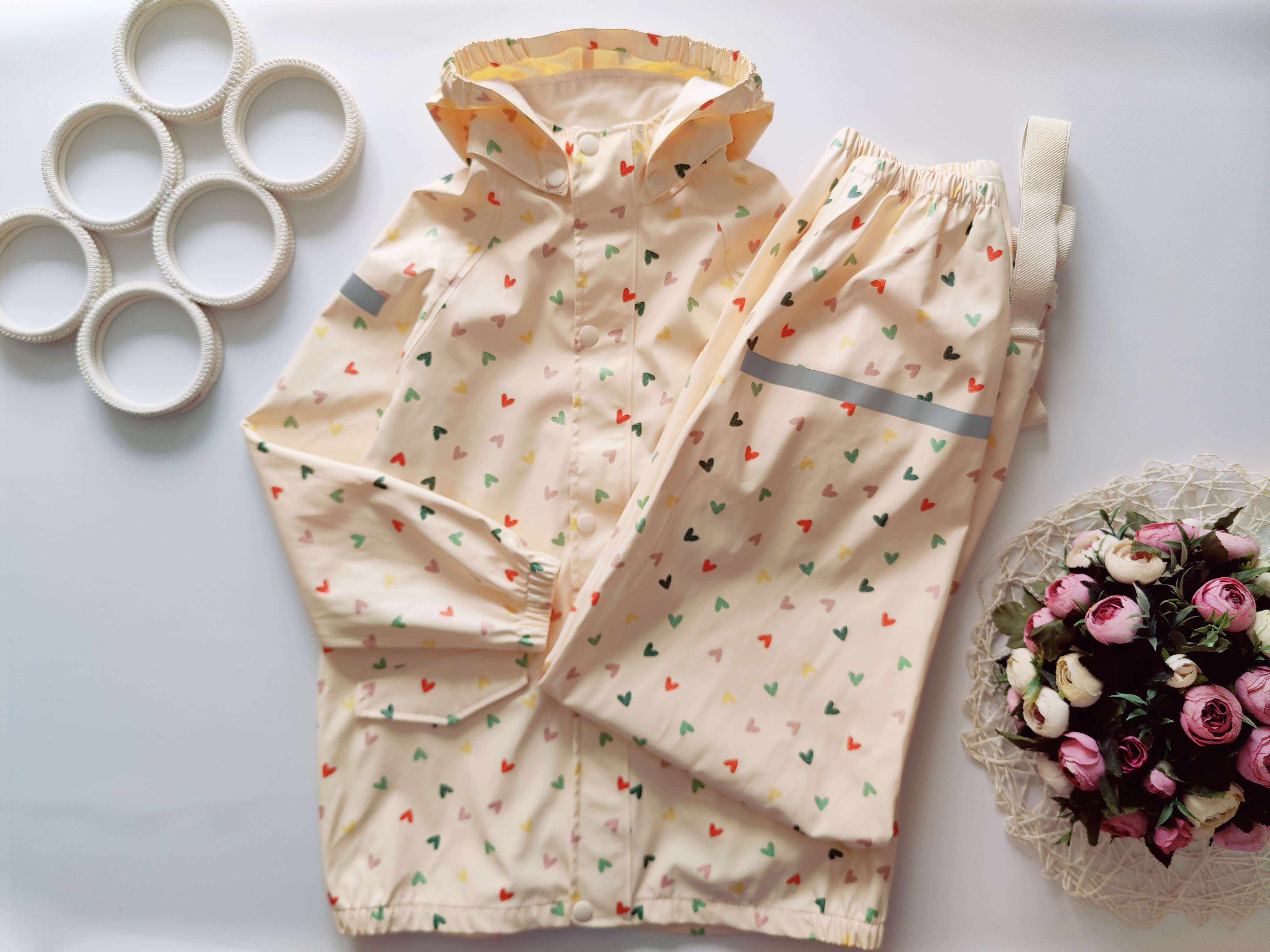 8,10 лет, рост 134,140 Деми комбинезон- дождевик