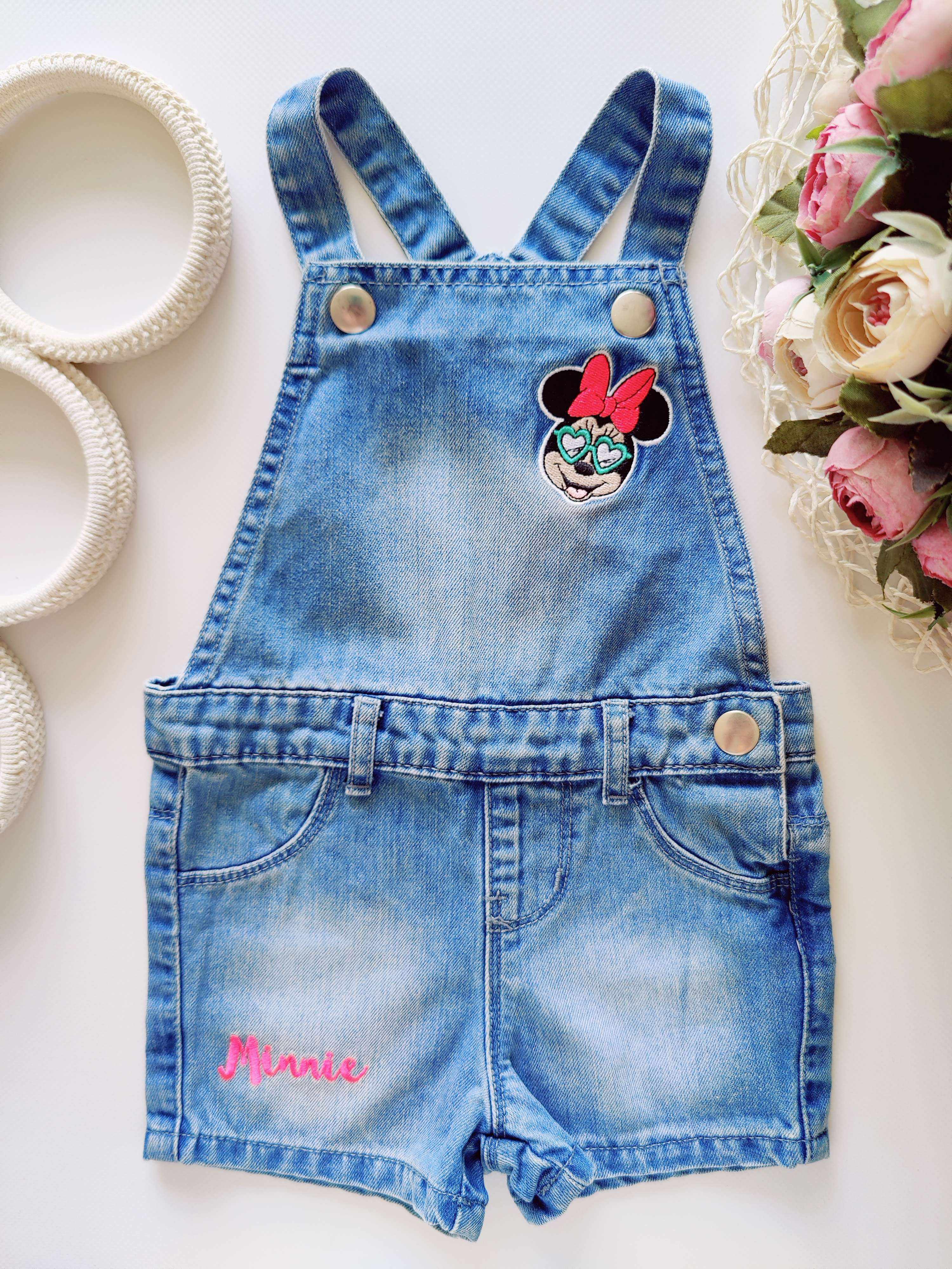 12,18 міс, зріст 86 Літній джинсовий комбінезон з міккі