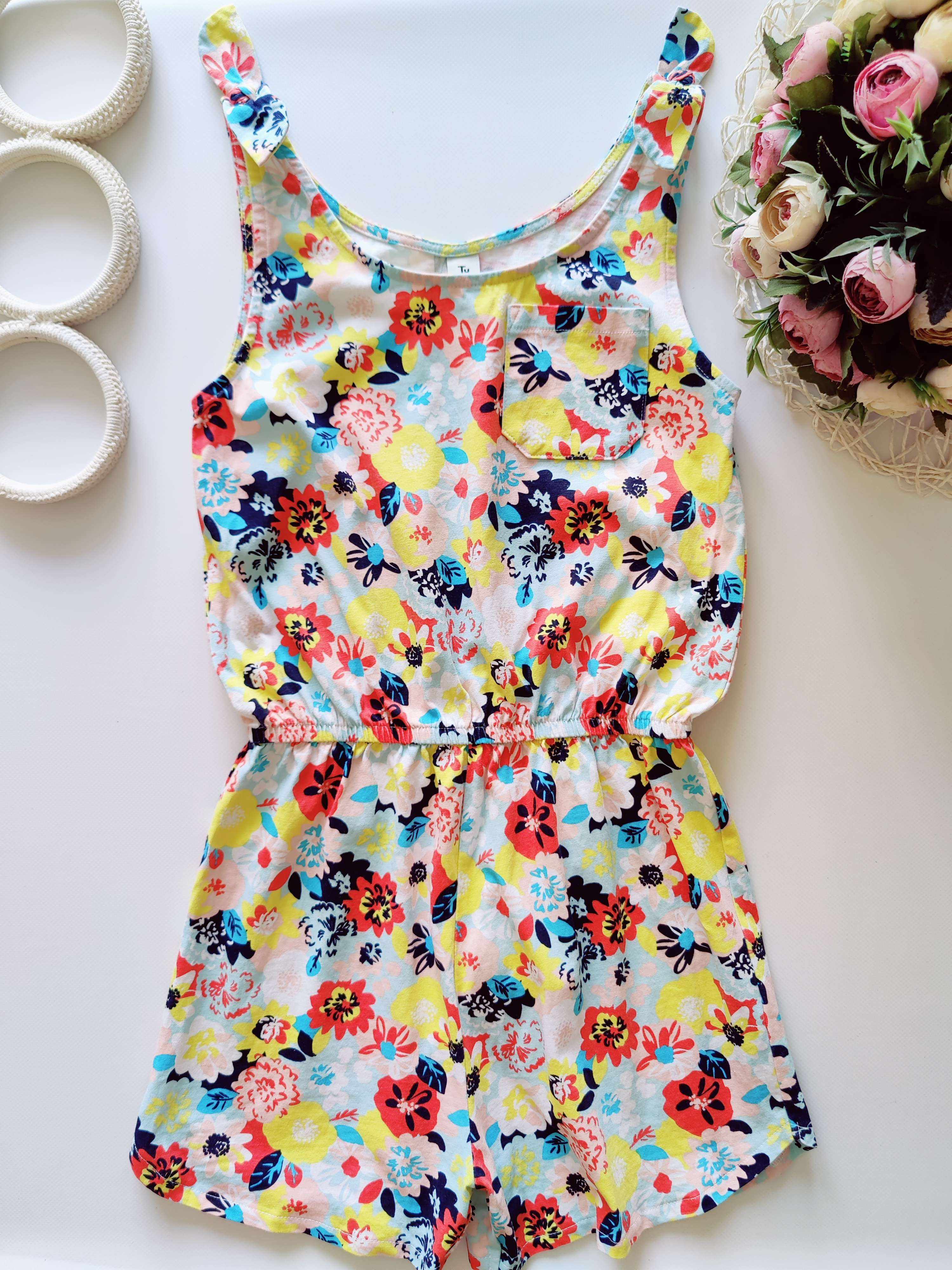 11 років, зріст 146 Квітковий ромпер