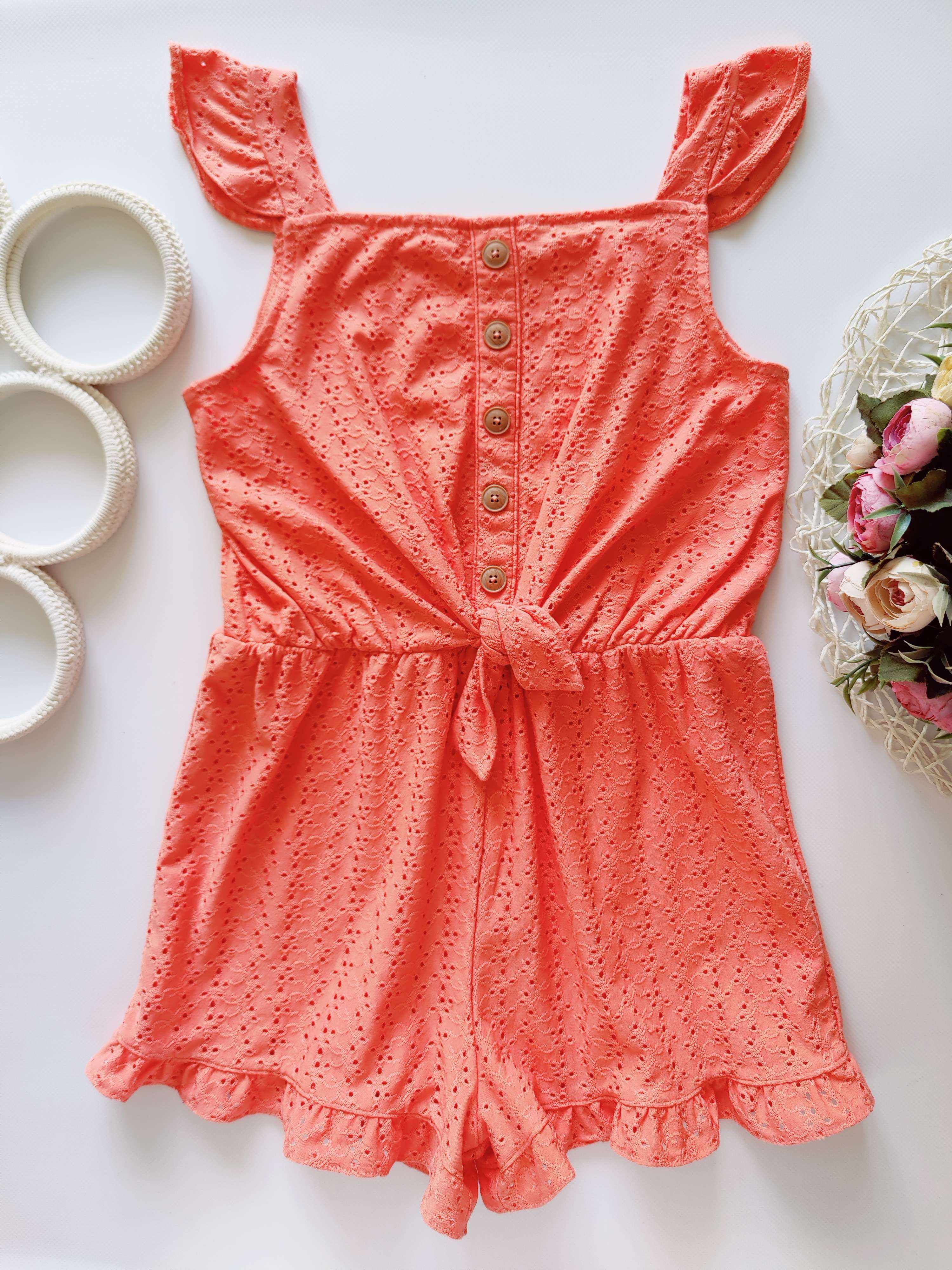 10 років, зріст 140 Морквяний ромпер