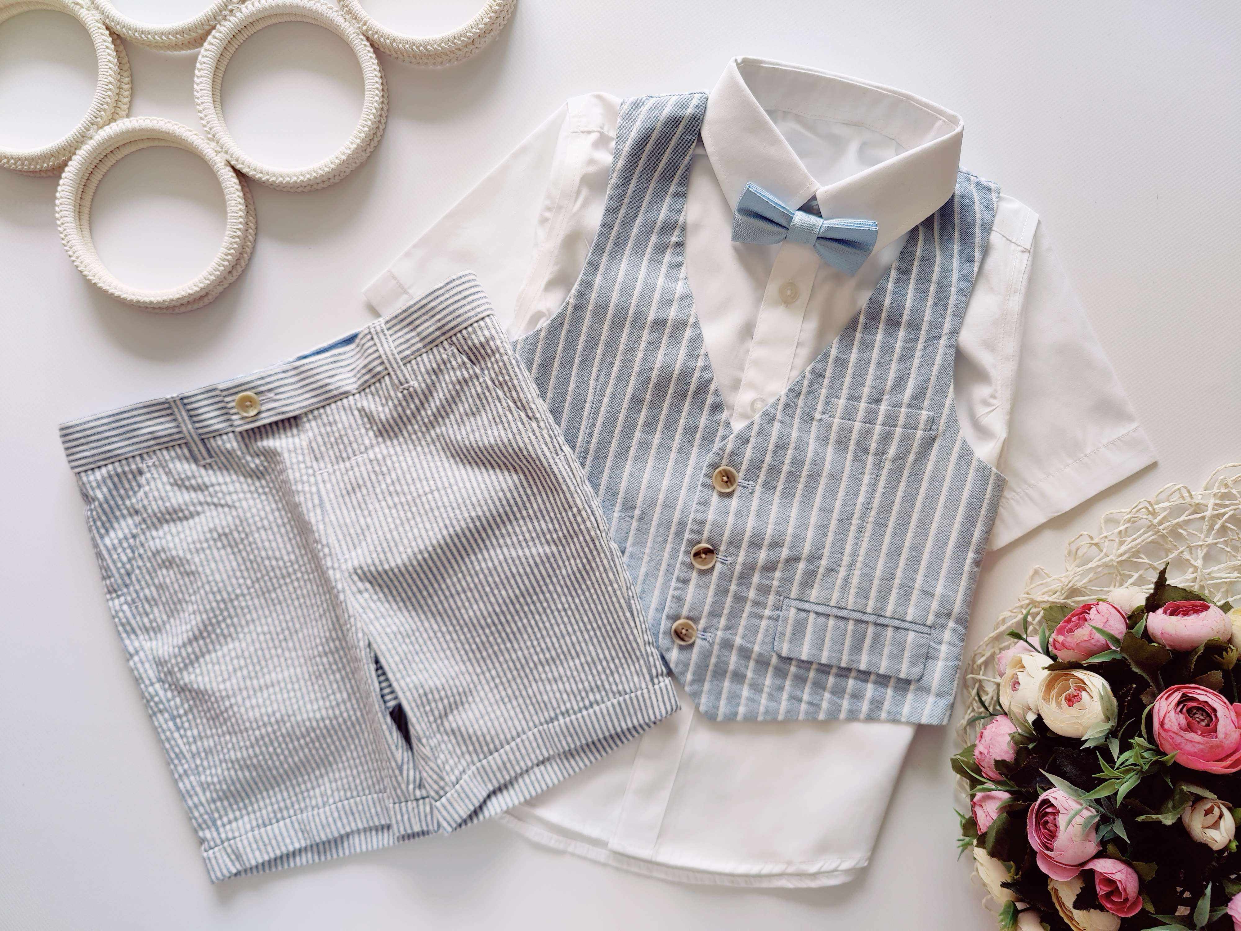 4 года, рост 104 Новая рубашка, шорты и жилетка