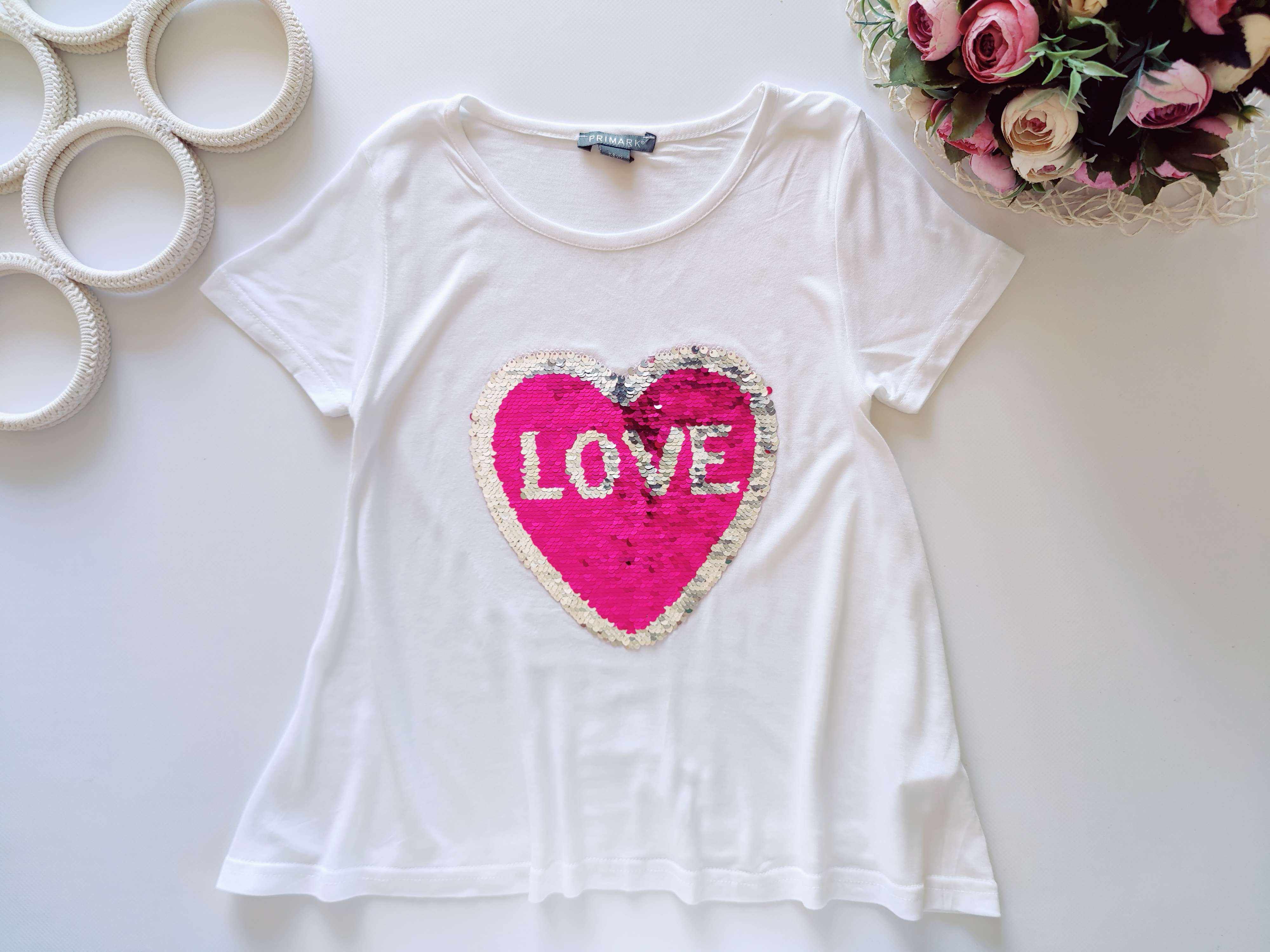 7,8 лет, рост 128 Новая легкая футболка с пайетками