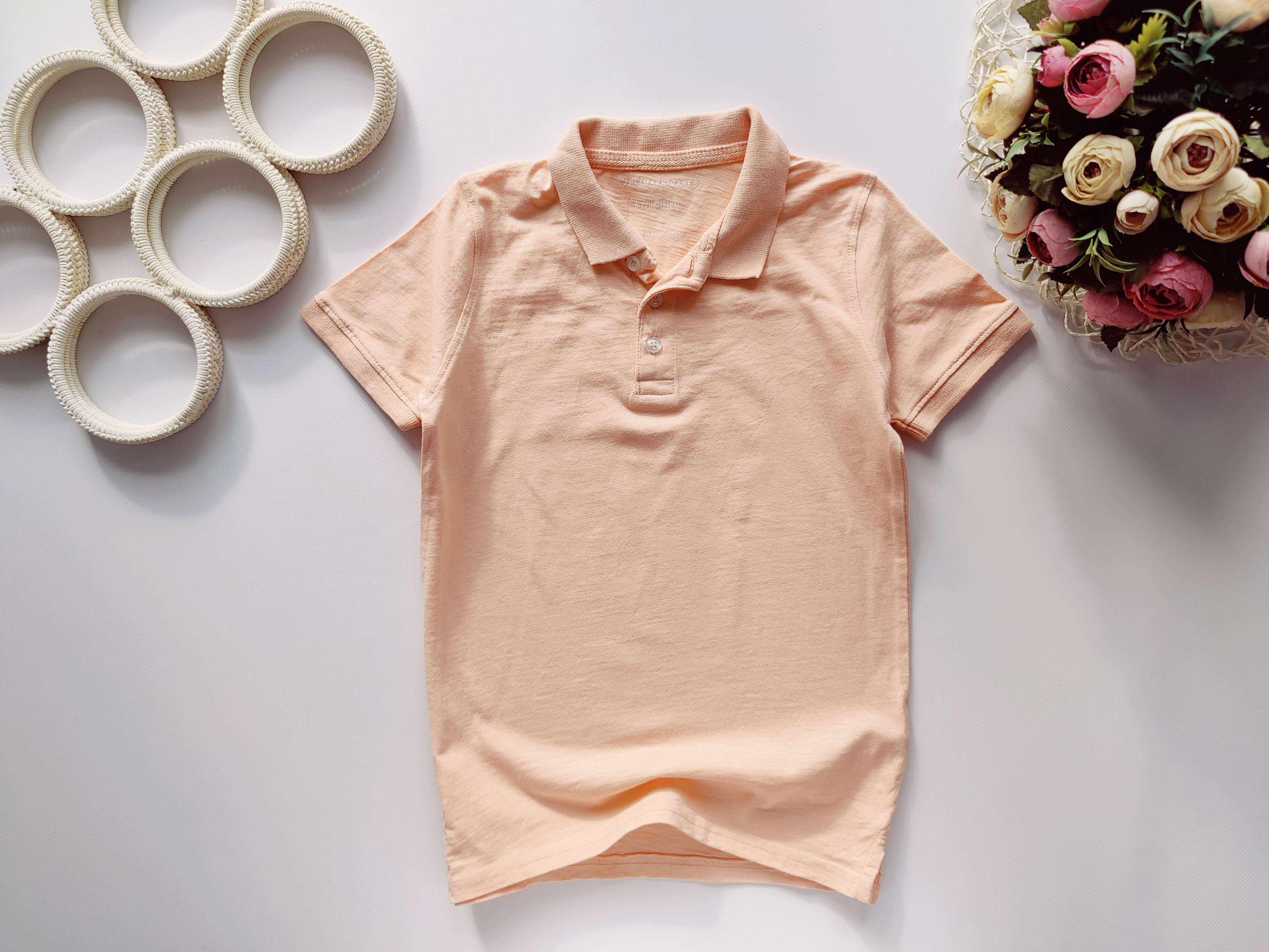 6,7 лет, рост 116,122 Персиковое поло