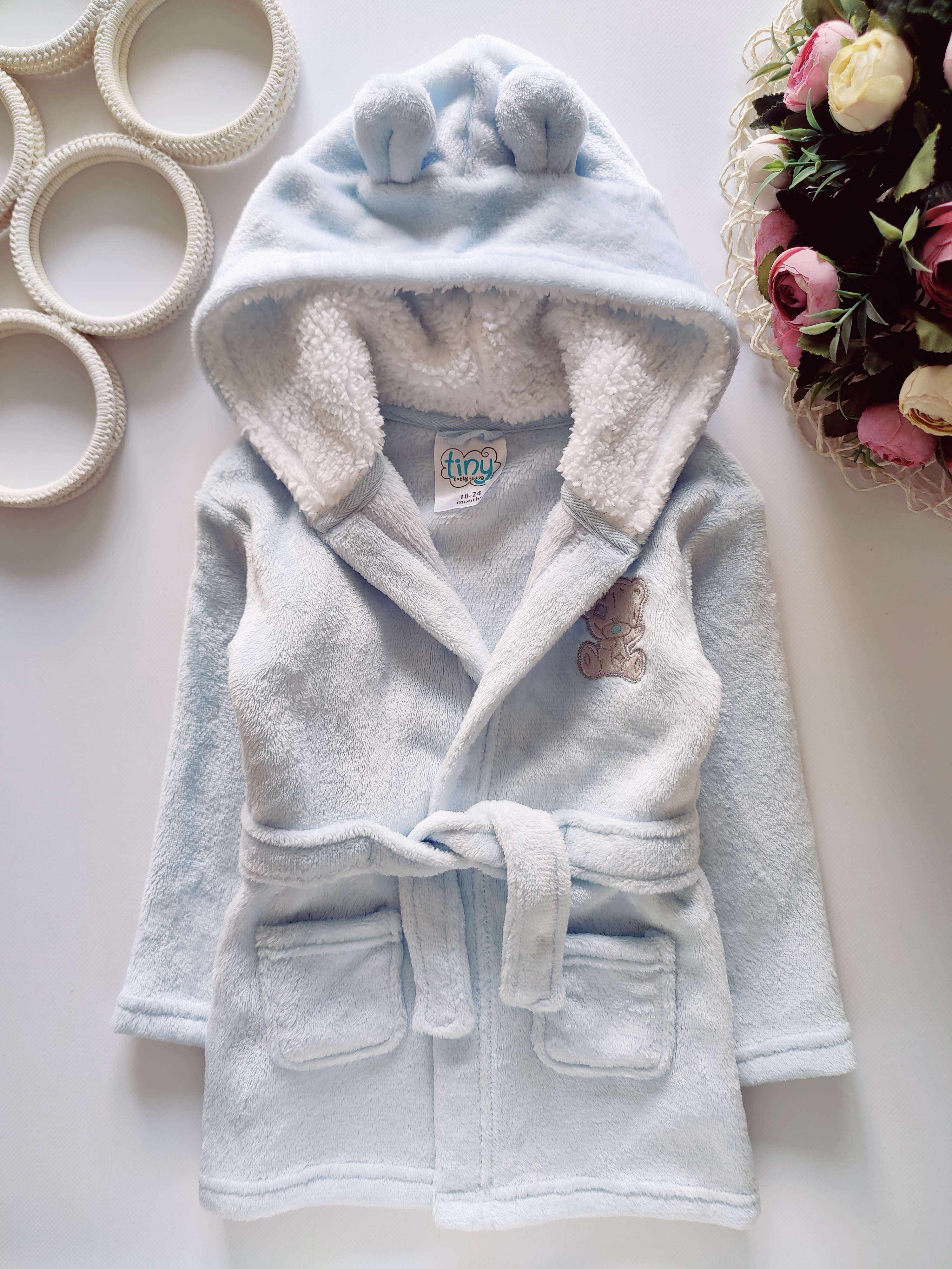 18,24 міс, зріст 86,92 Блакитний халат з ведмедиком