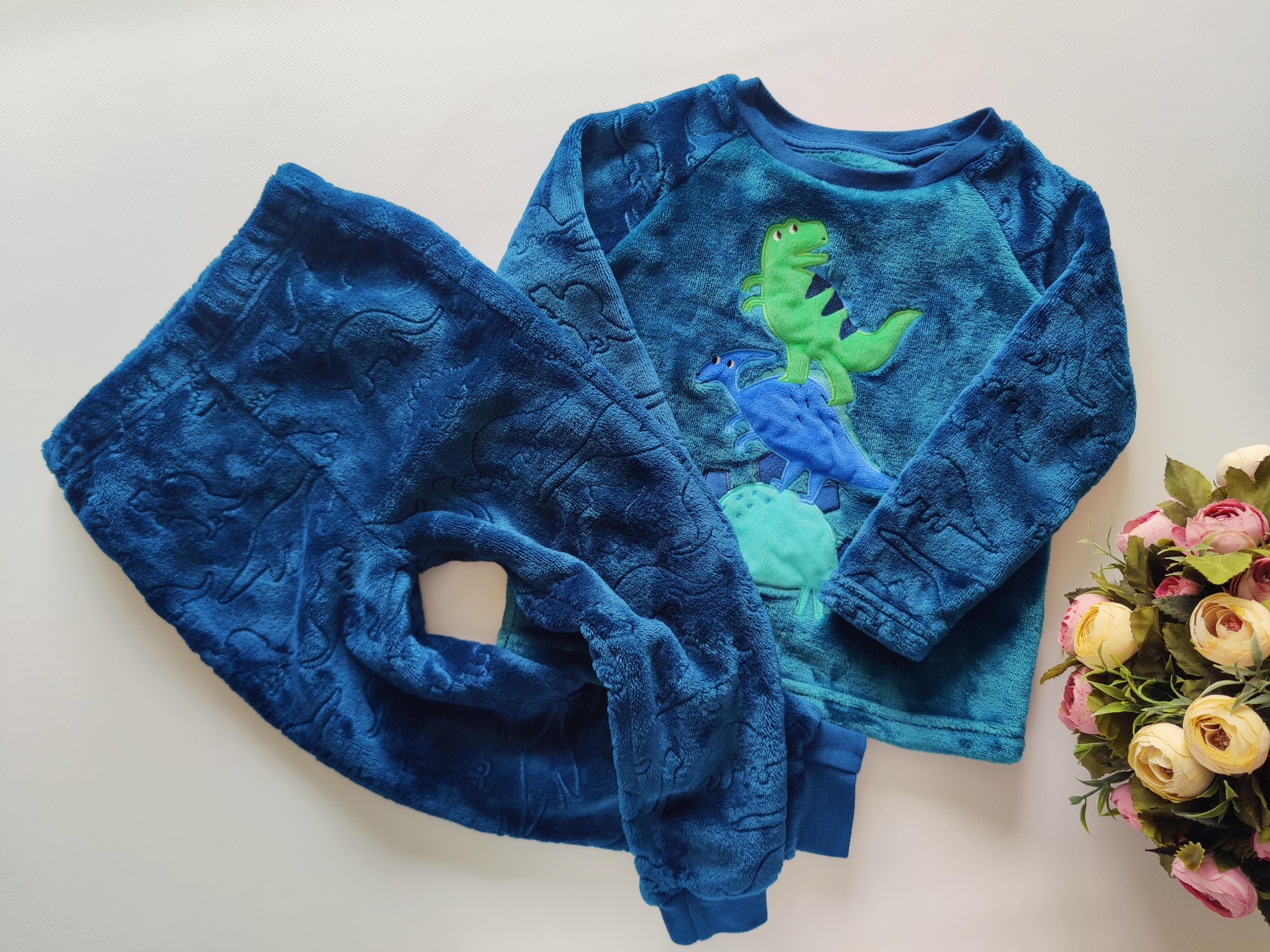 2-4 года, рост 98-104 Теплая махровая пижама