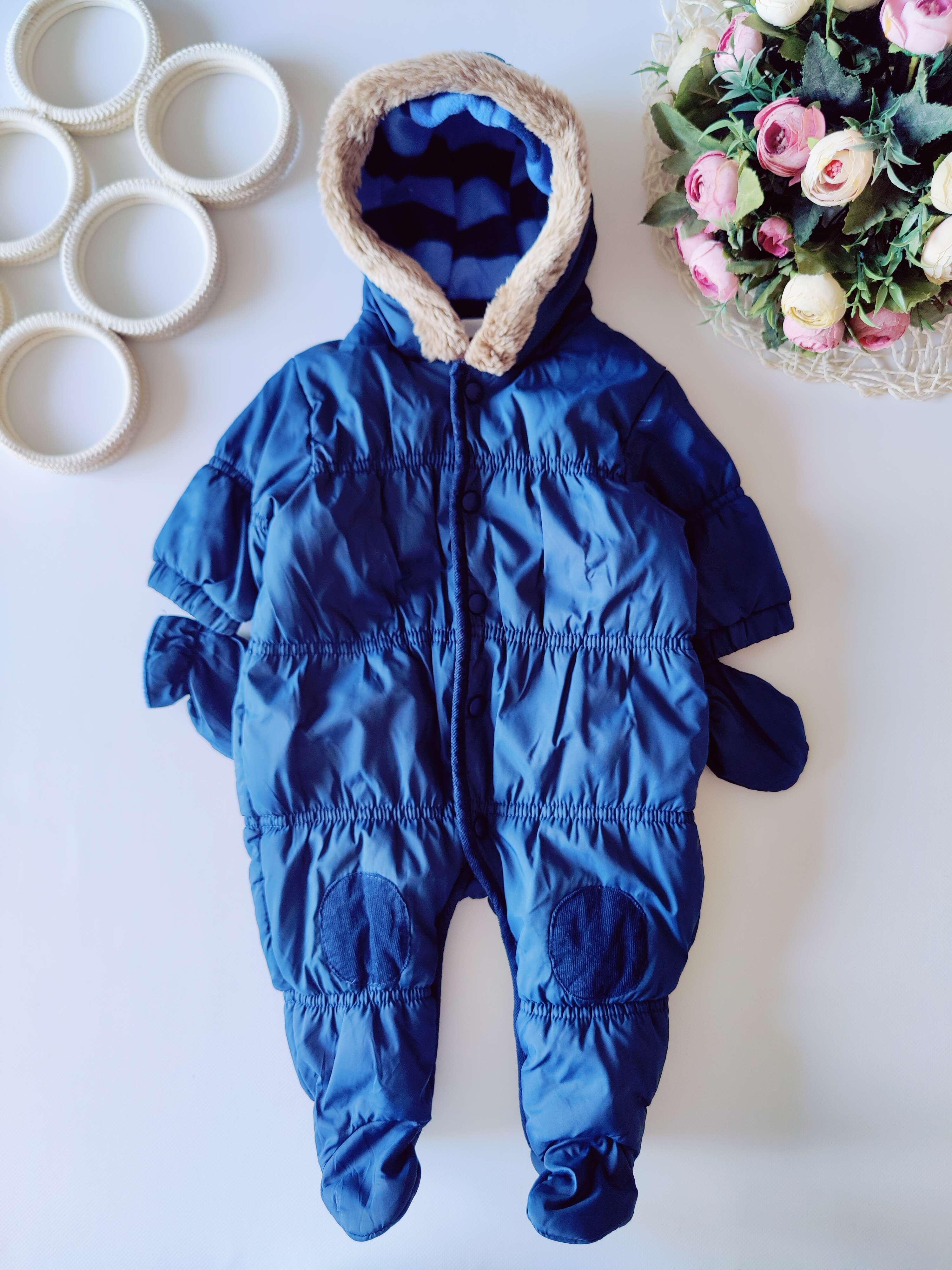 3 мес, 6 кг, Тепый комбинезон на синтепоне, флис