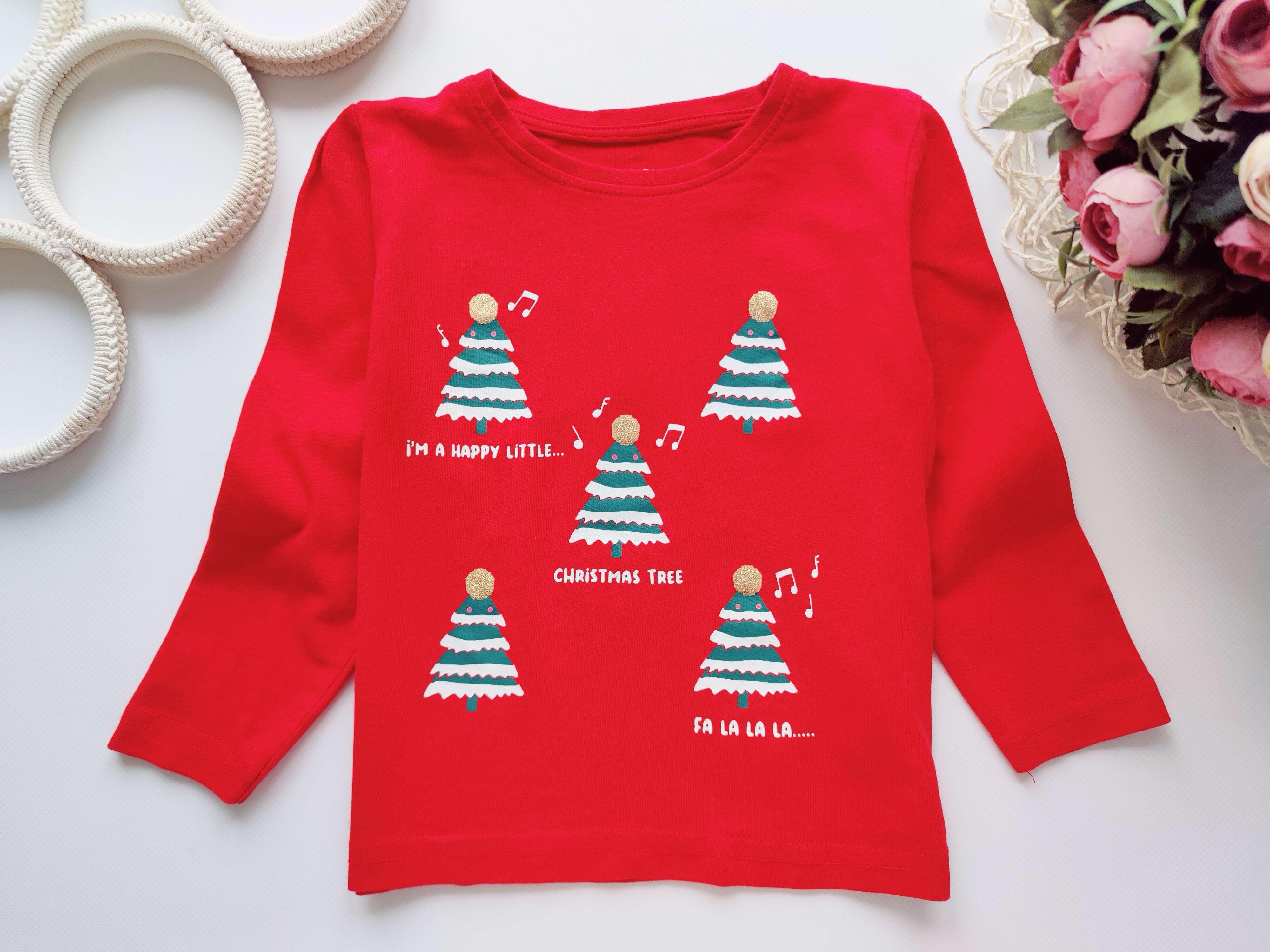 18,24 міс, зріст 92 Новорічний реглан в ялинках